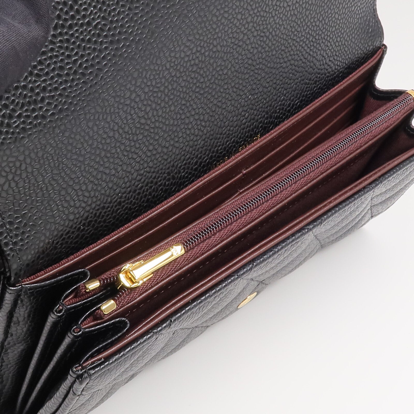 CHANEL 【激減優惠】牛皮皮革Long Wallet金扣長錢包
