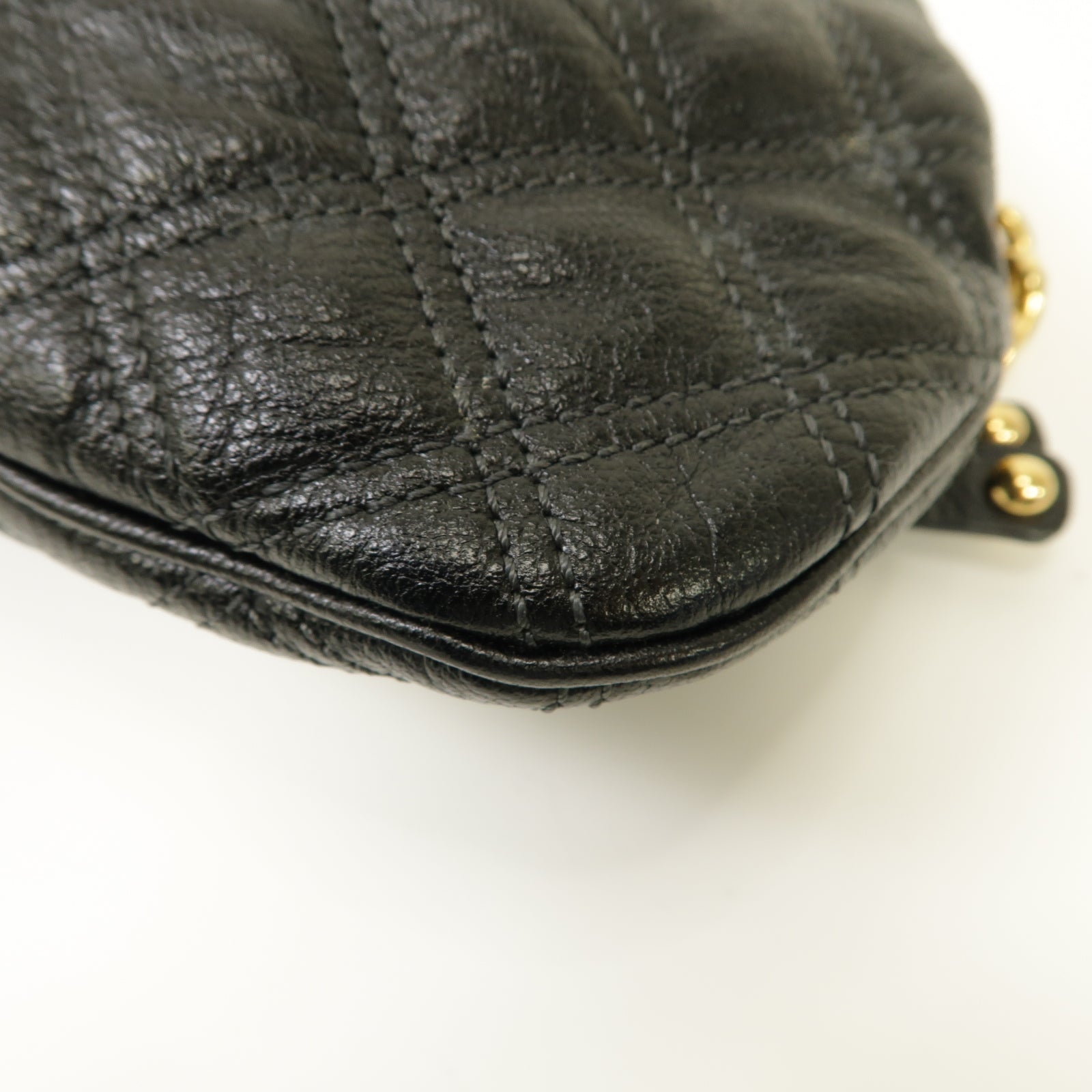 MARC JACOBS 牛皮皮革Shoulder Bag金扣鏈帶肩背袋黒色