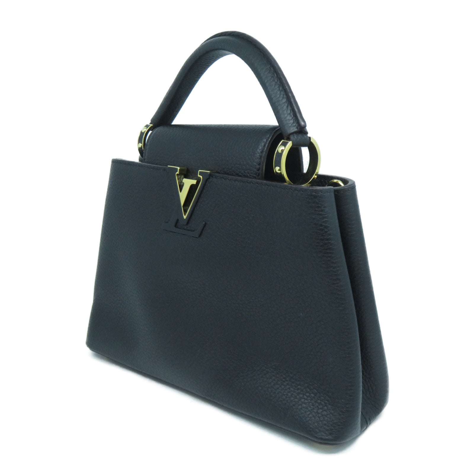 LOUIS VUITTON 【激減優惠】牛皮皮革Capucines BB金扣手挽肩背兩用袋黑色