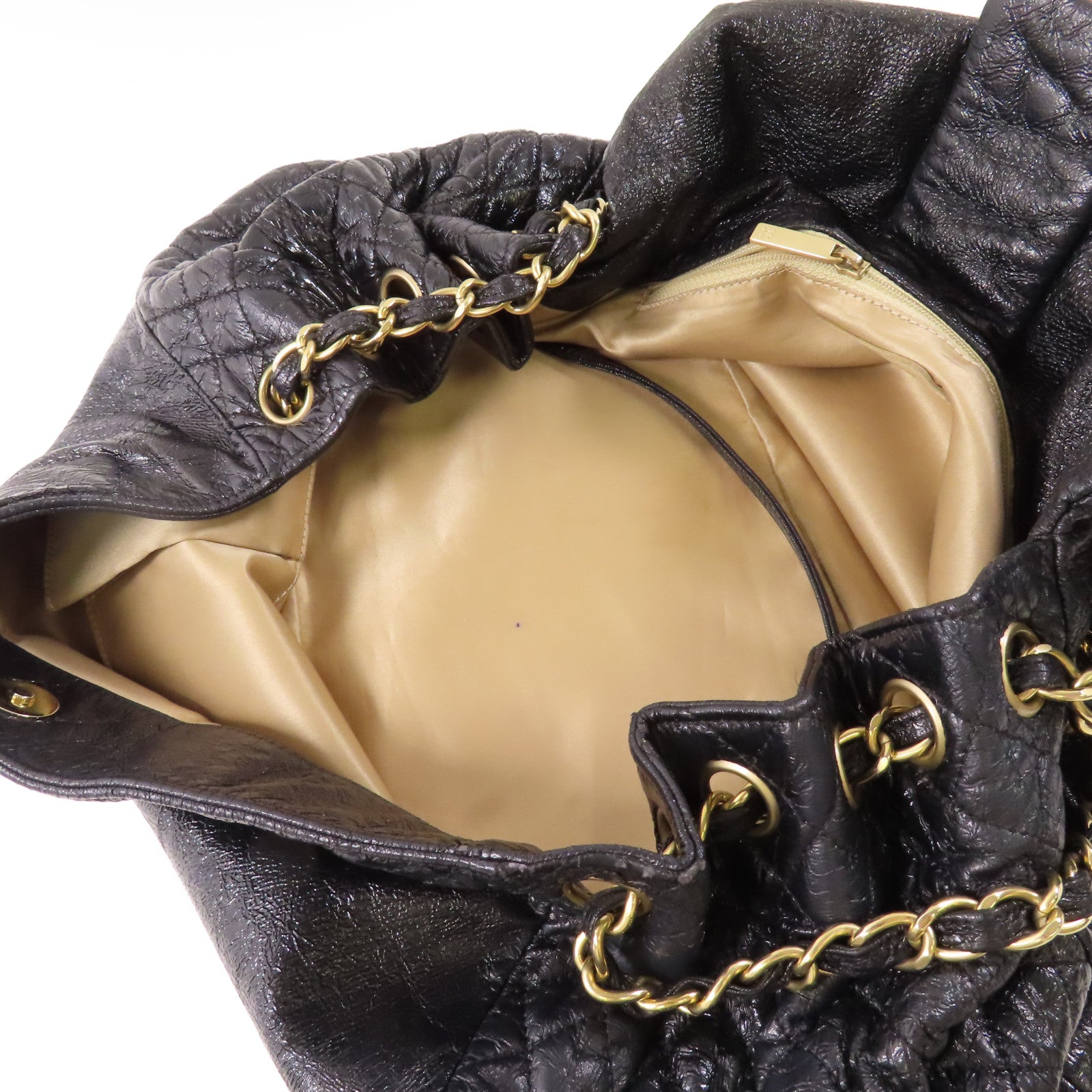 CHANEL 皮革Chain Shoulder金扣鏈帶肩背袋