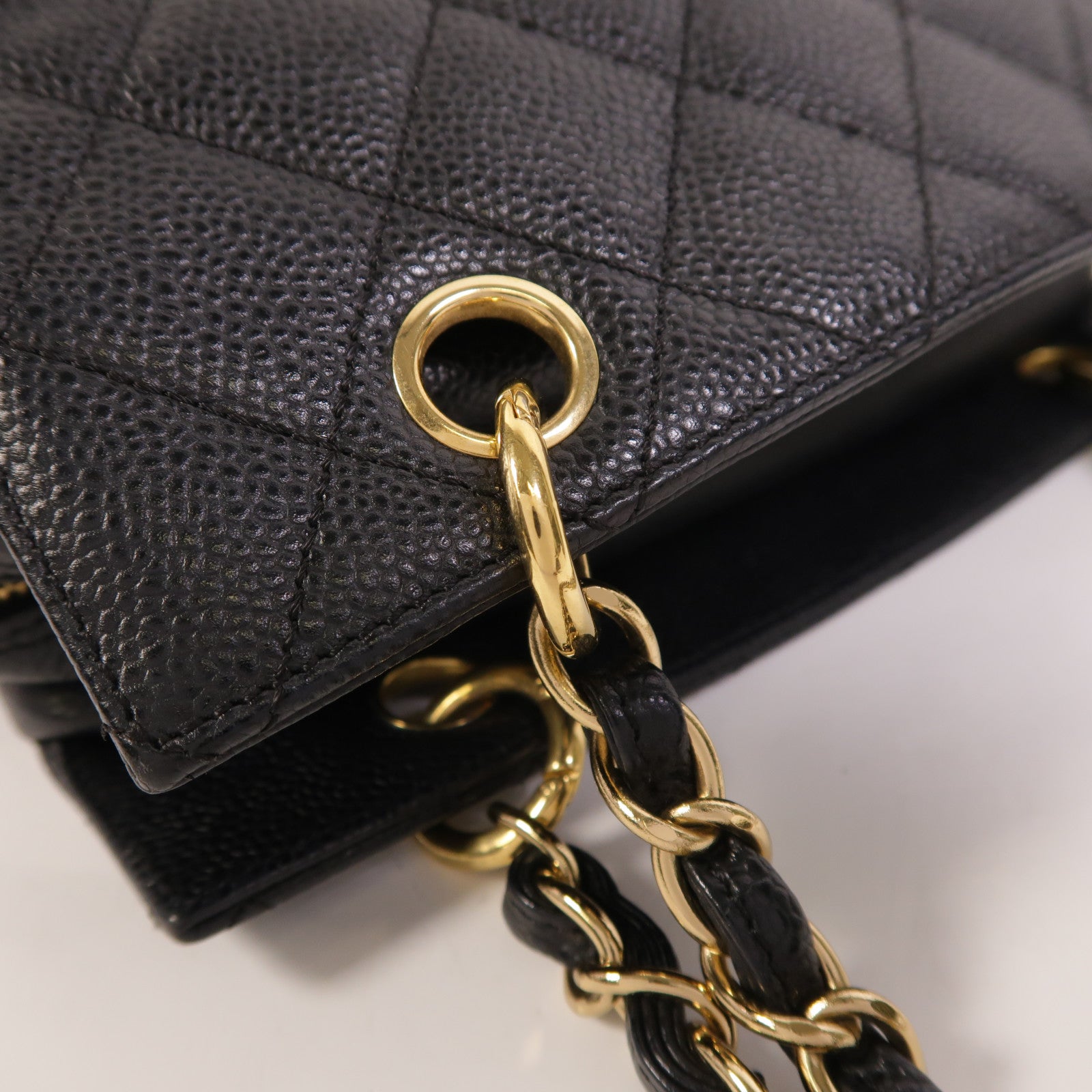 CHANEL 牛皮皮革Petite Timeless Tote金扣鏈帶肩背袋