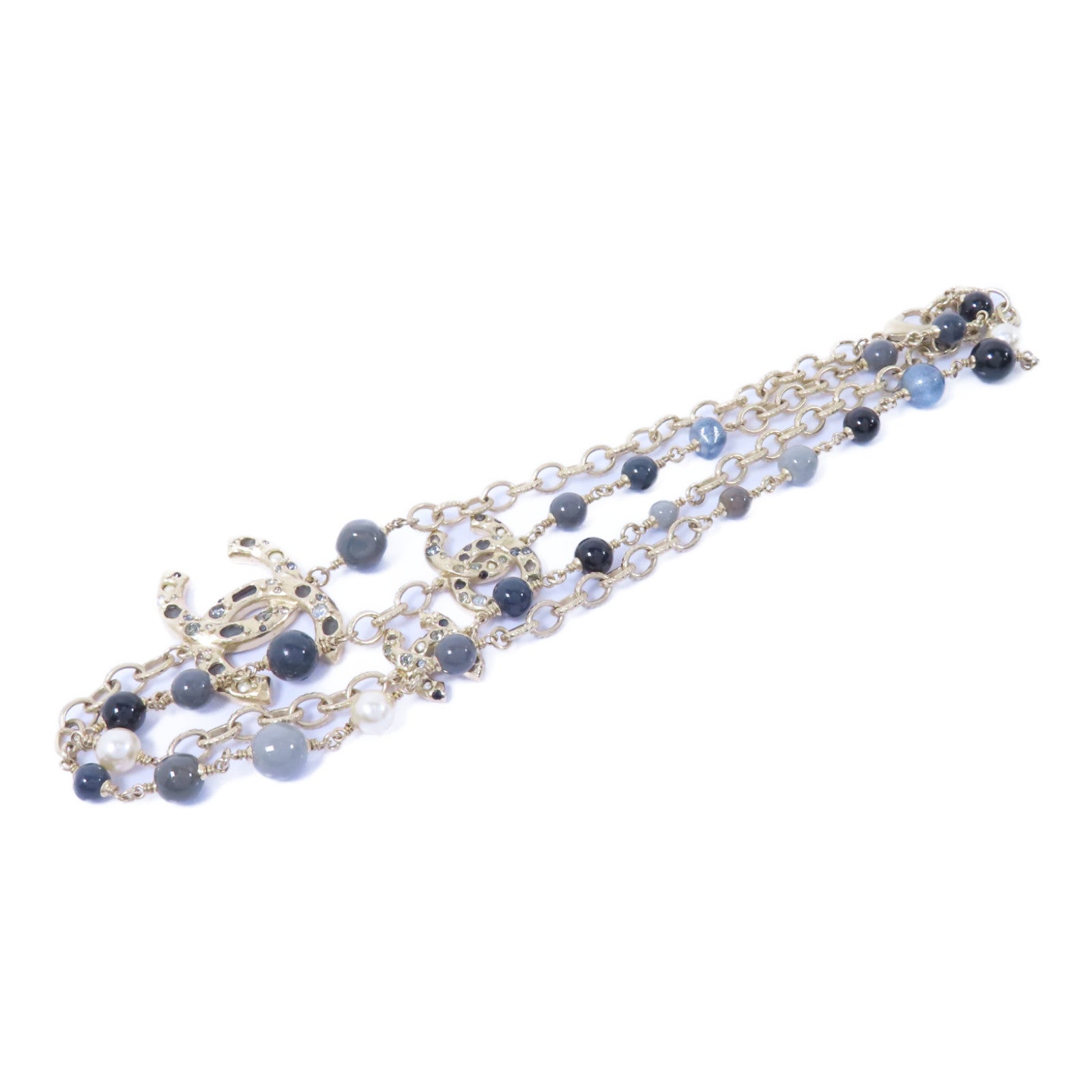 CHANEL 金屬Necklace項鍊金色/灰色