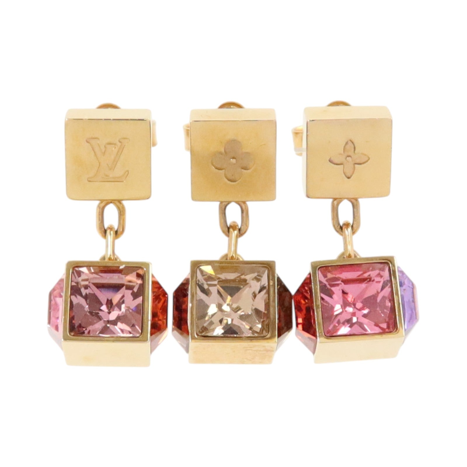 LOUIS VUITTON 金屬/PVC Boucle d'Oreille Gamble Stud Earrings 3pcs耳環