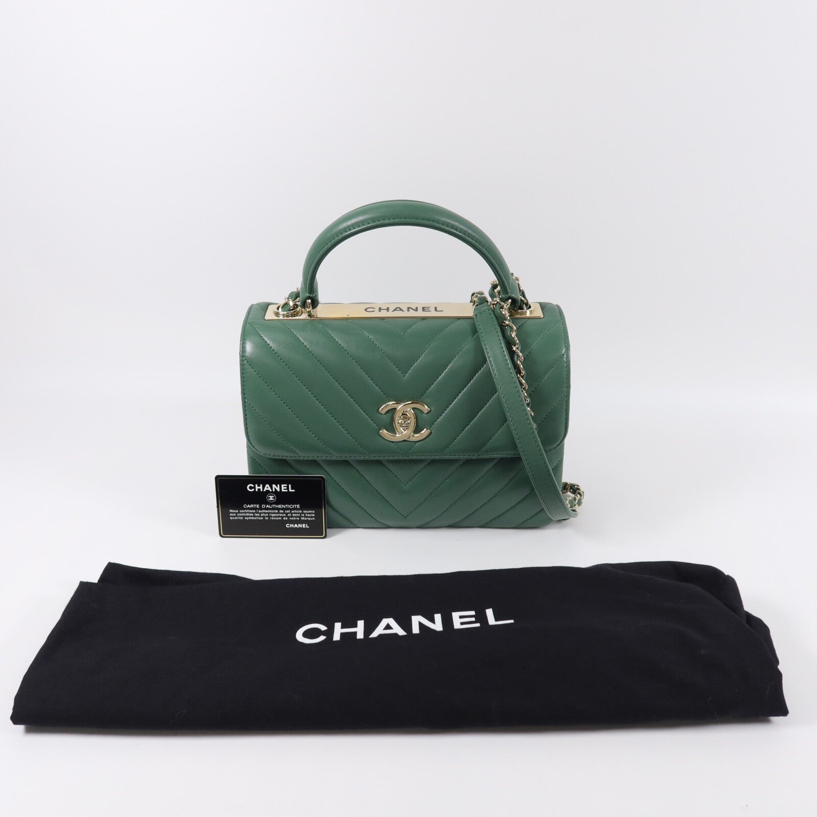 CHANEL 牛皮皮革Trendy CC Handle手挽肩背兩用袋