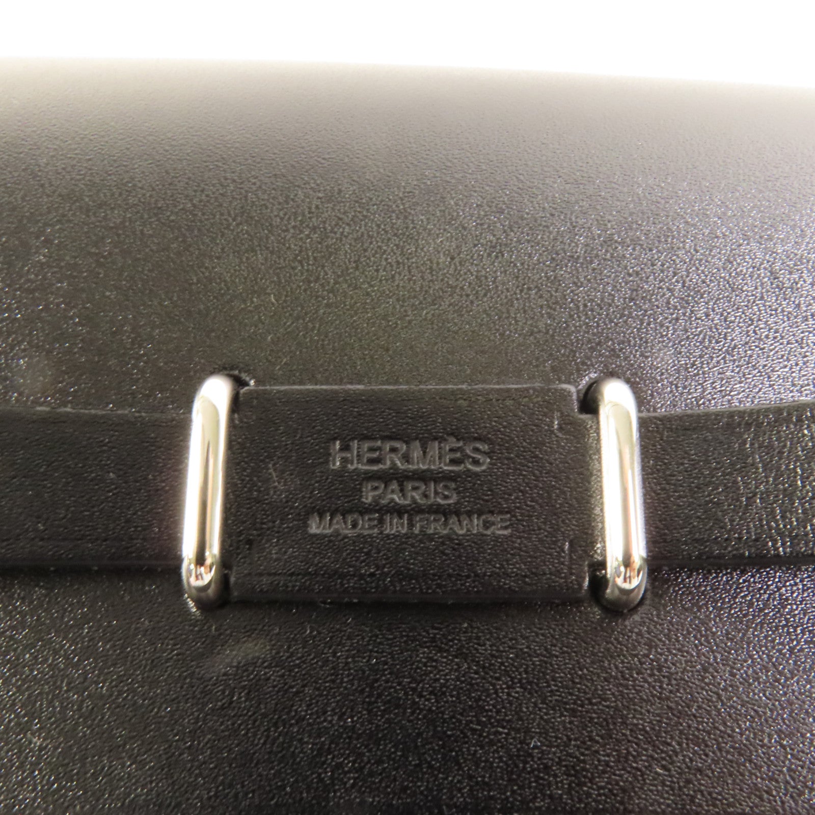 HERMES 帆布Mini Herbag銀扣肩背袋Noir