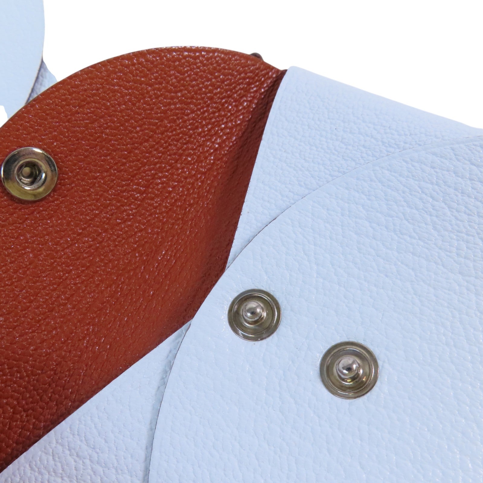 HERMES Chevr皮革Calvi Duo Card Case銀扣卡套
