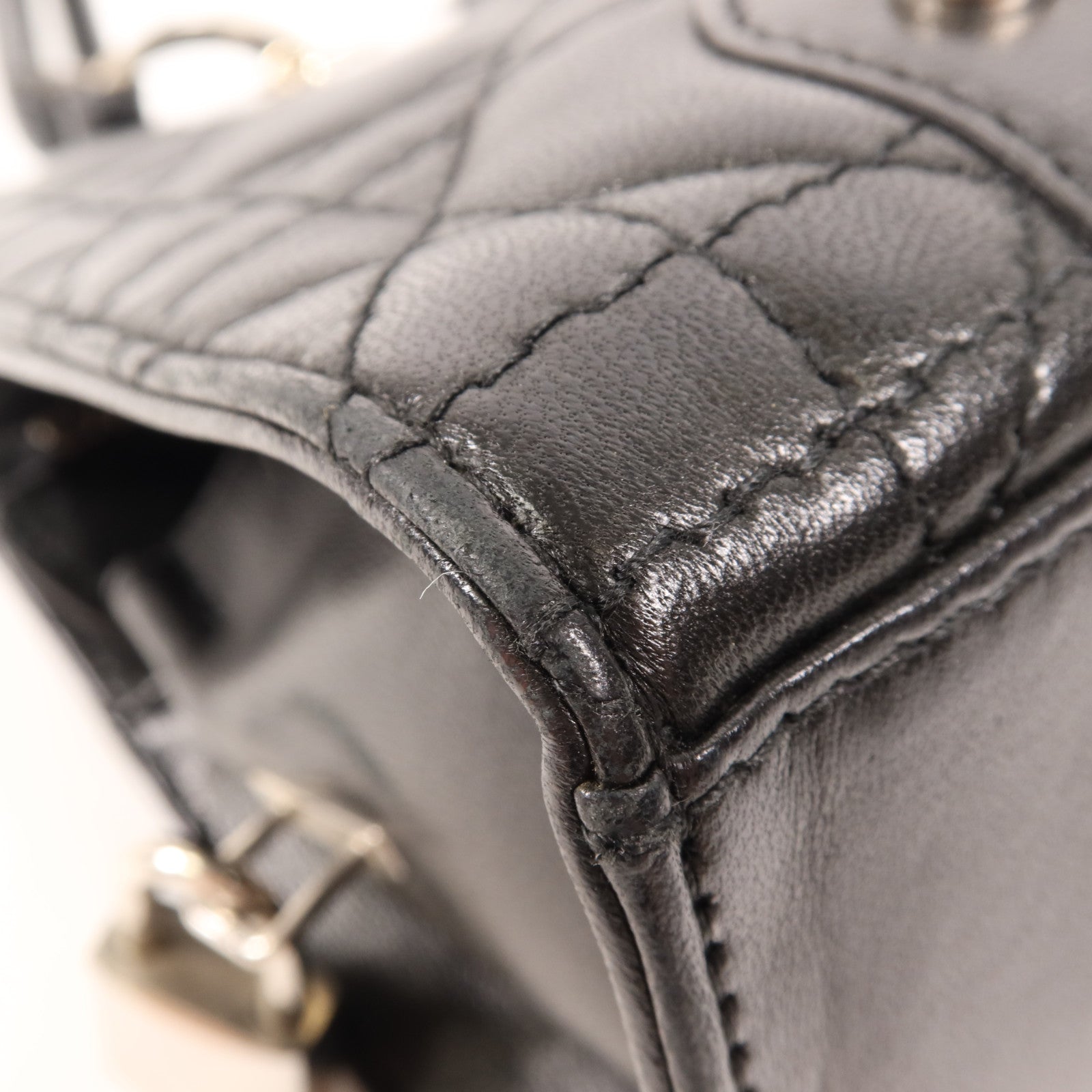 Dior 羊皮皮革Shoulder Bag銀扣肩背袋