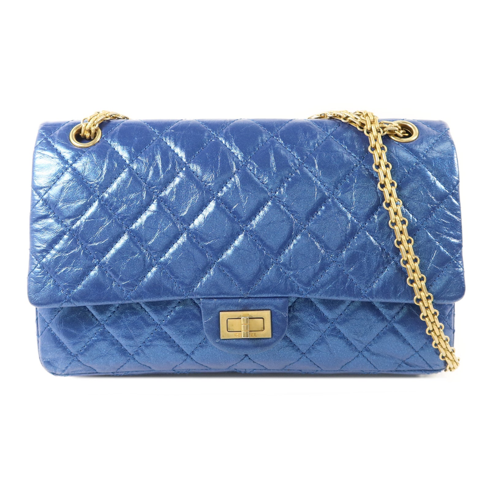 CHANEL 牛皮皮革2.55 Large Reissue金扣鏈帶肩背袋