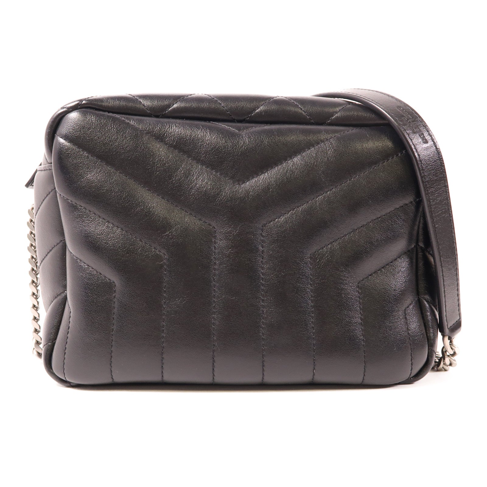 SAINT LAURENT 牛皮皮革Loulou Bag銀扣鏈帶肩背袋