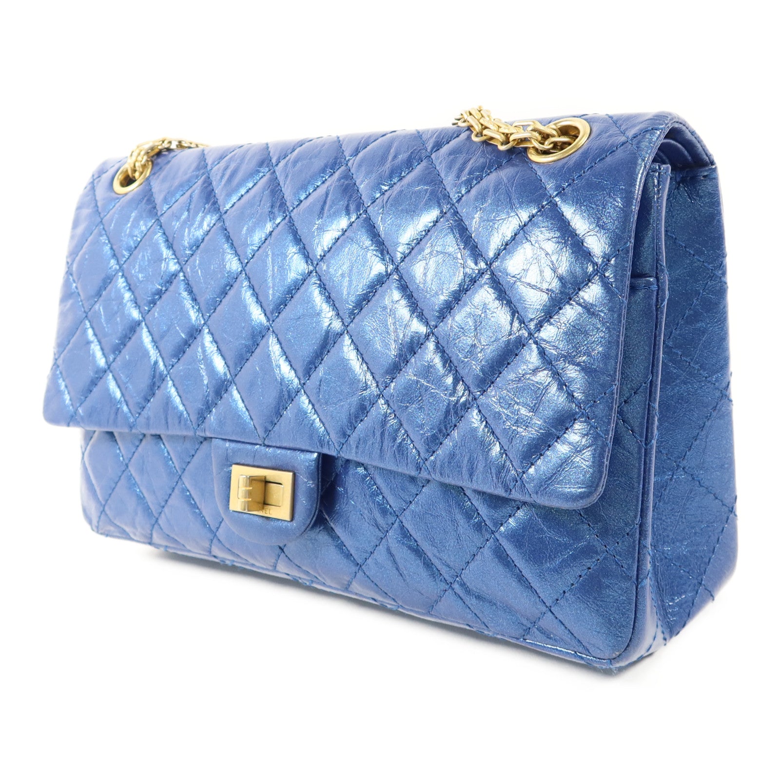 CHANEL 牛皮皮革2.55 Large Reissue金扣鏈帶肩背袋