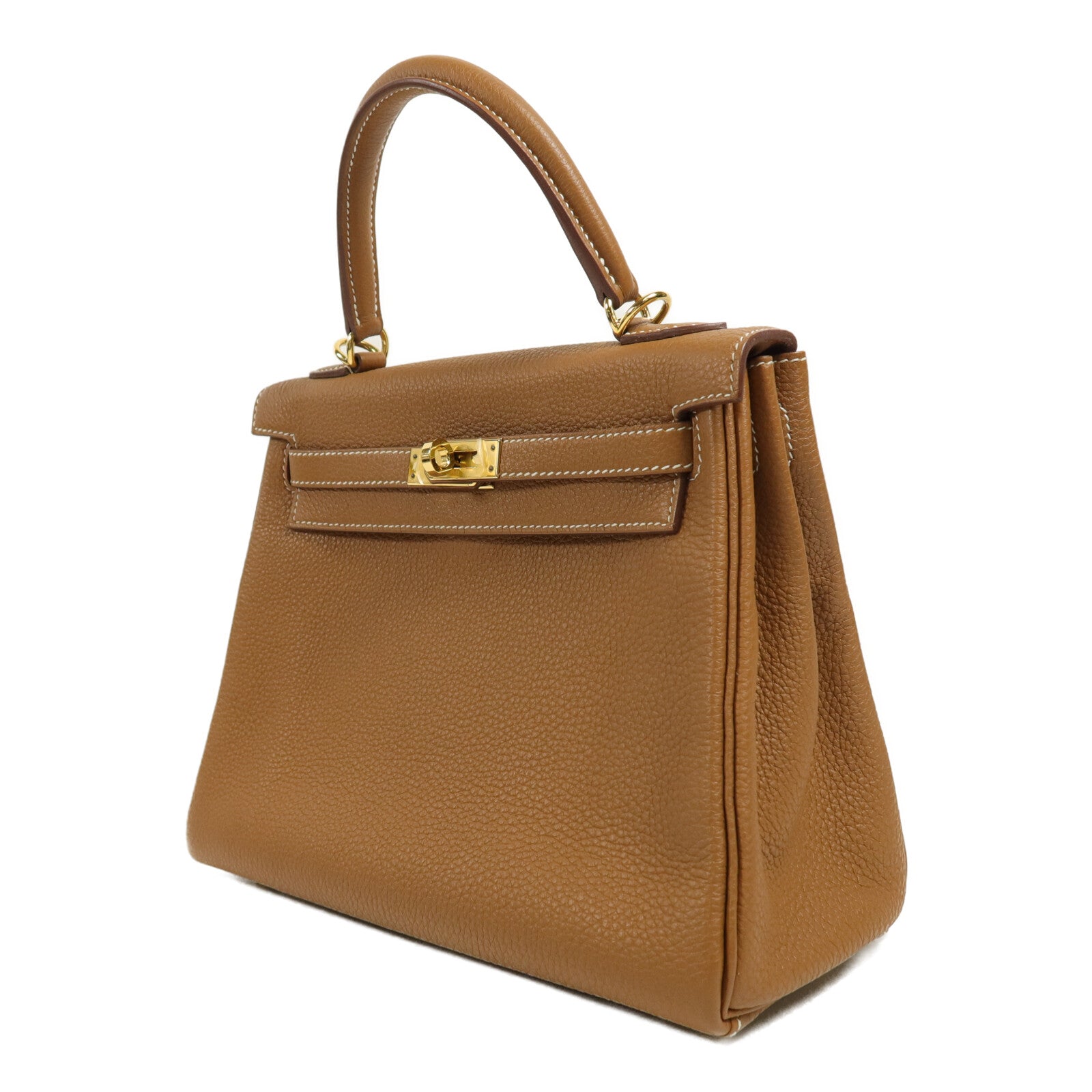 HERMES Clemence皮革Kelly 25手挽肩背兩用袋Gold