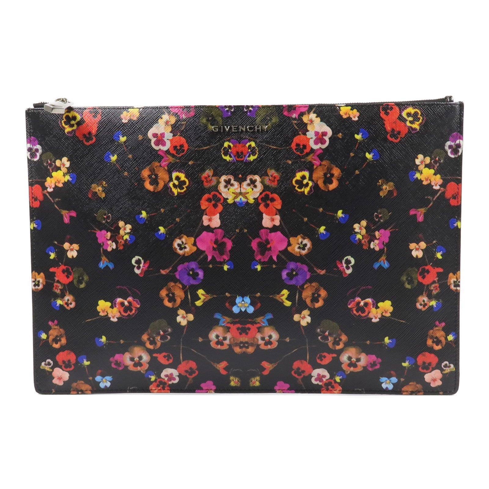 GIVENCHY 塗層帆布Night Pansy Pouch手拿包