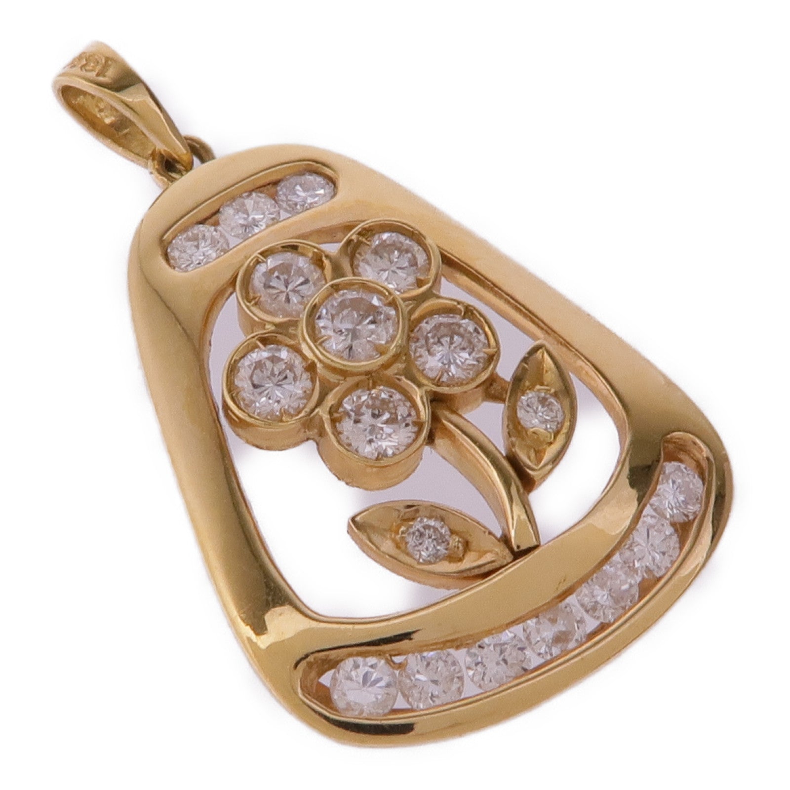 JEWELRY 18K黃金Diamond Pendant Top鑽石吊墜