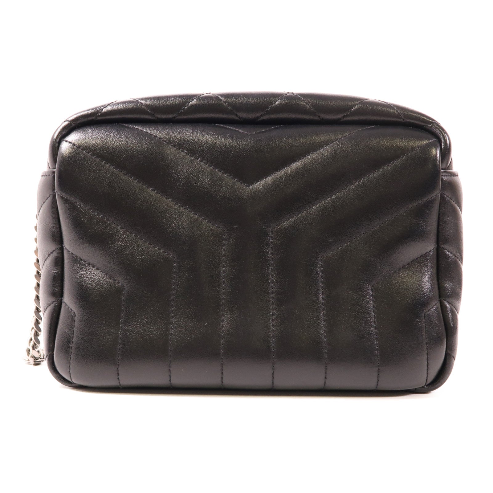 SAINT LAURENT 牛皮皮革Loulou Bag銀扣鏈帶肩背袋