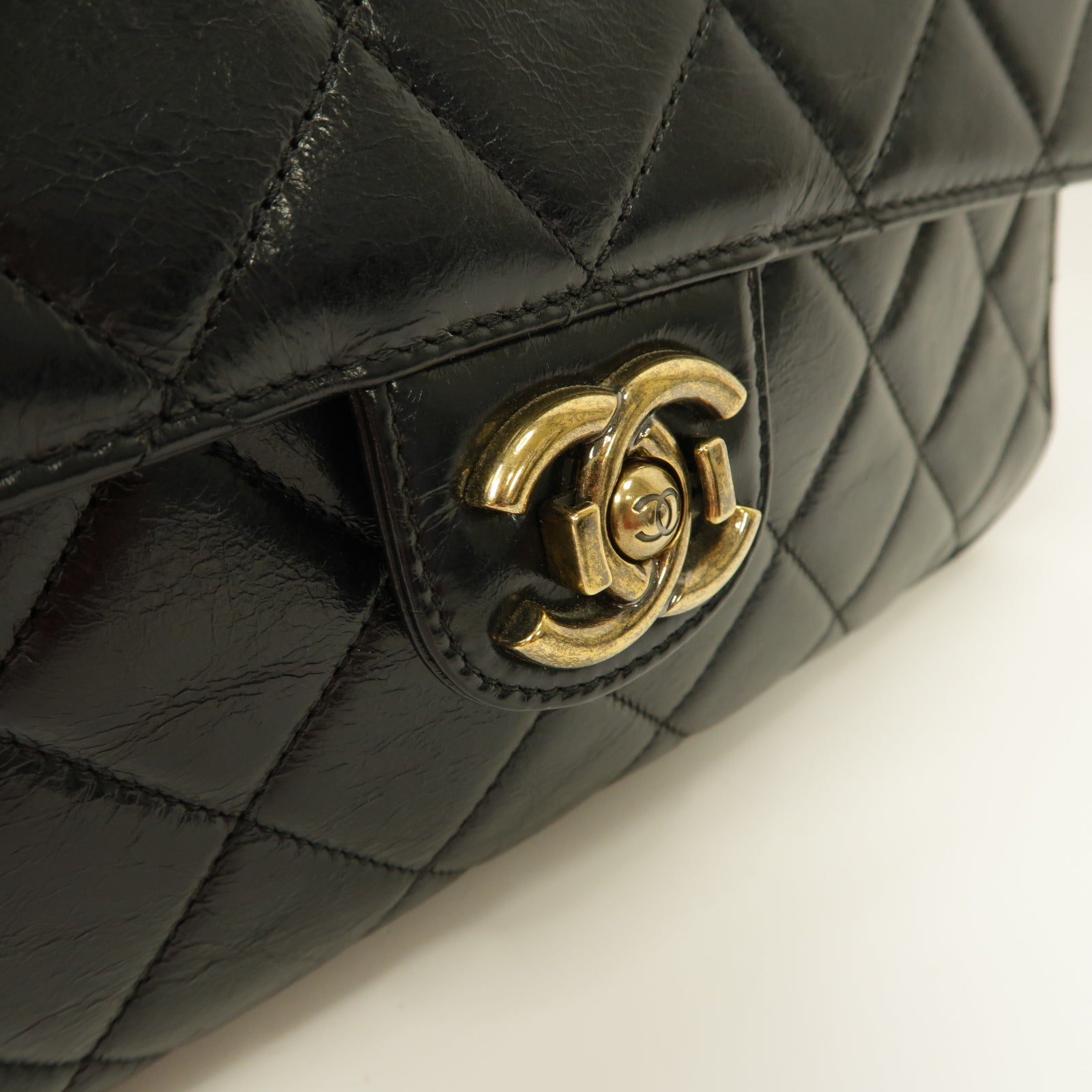 CHANEL 菱格牛皮皮革2way Shoulder Bag金扣手挽肩背兩用袋