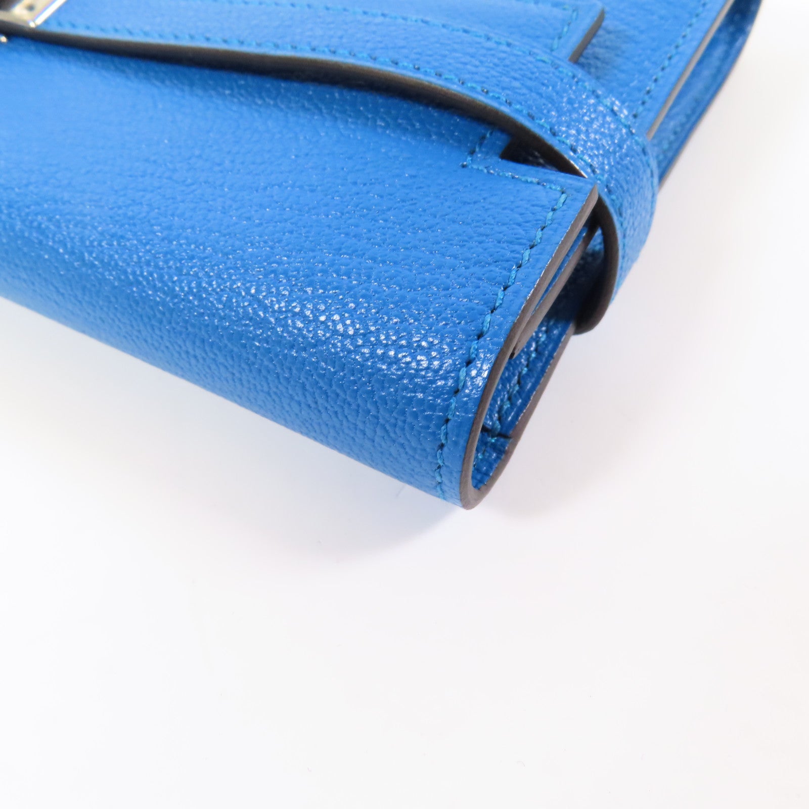 HERMES Chevre皮革Kelly Wallet銀扣長錢包
