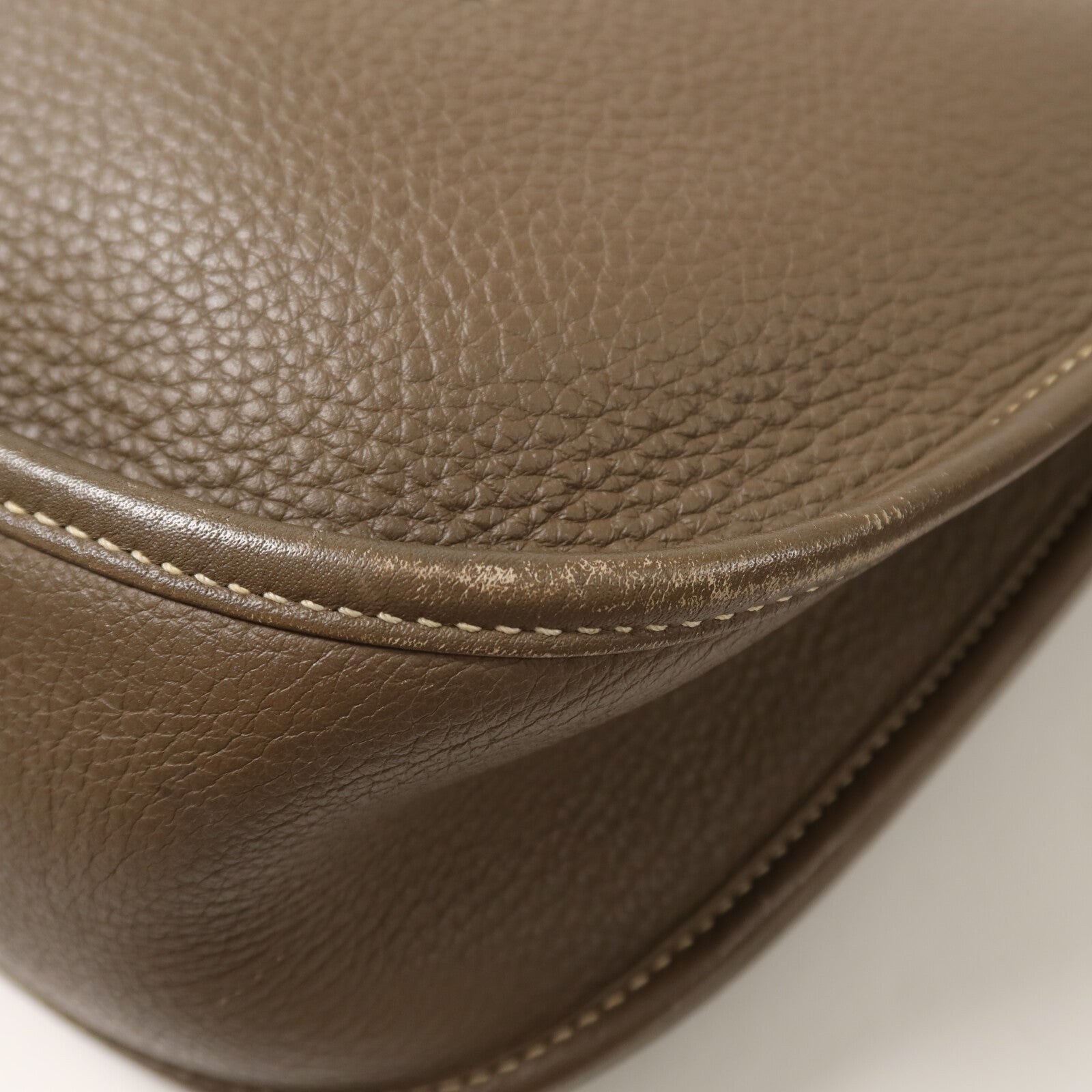 HERMES Clemence皮革Evelyne PM肩背袋Etoupe