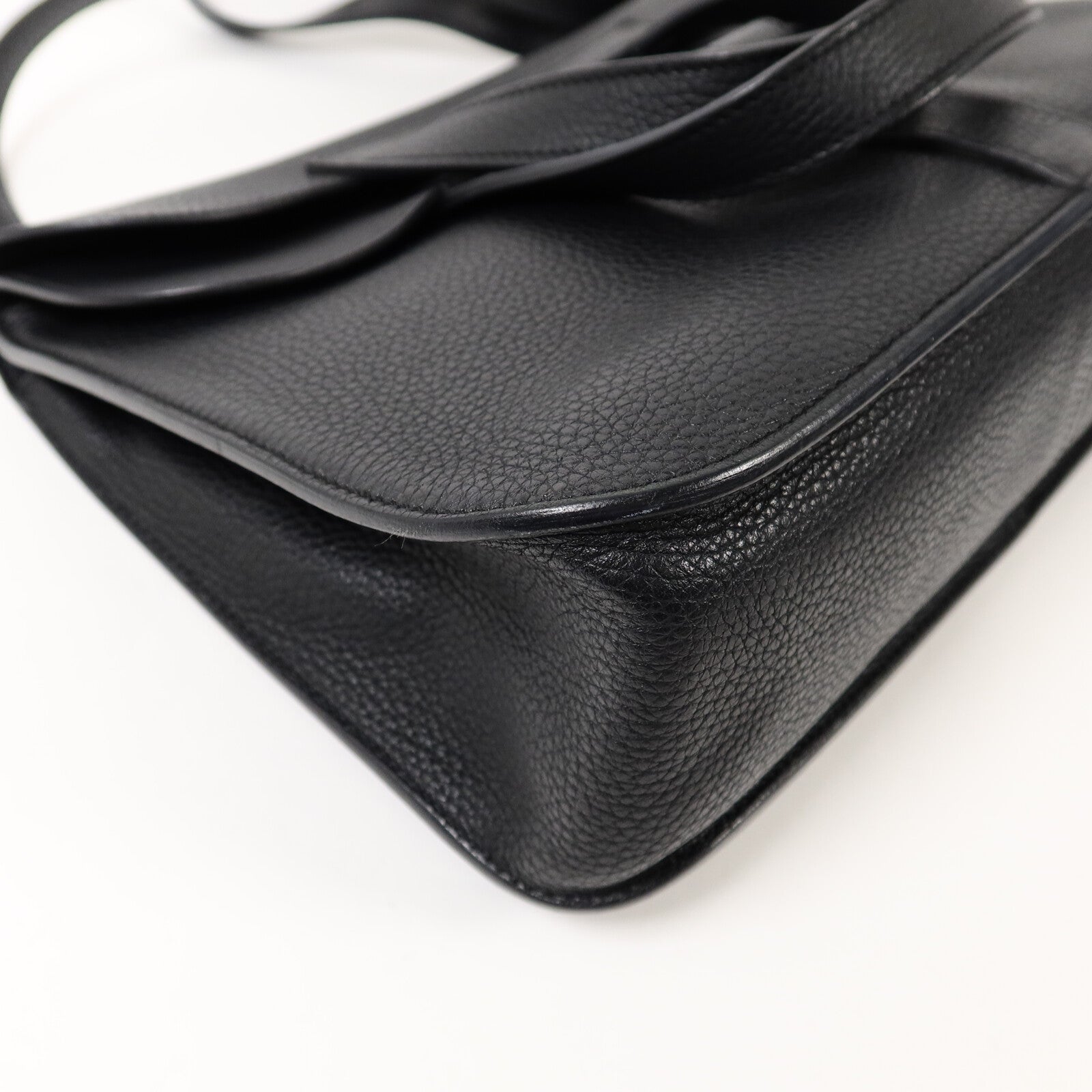 HERMES Clemence皮革Halzan 31手挽肩背兩用袋Noir
