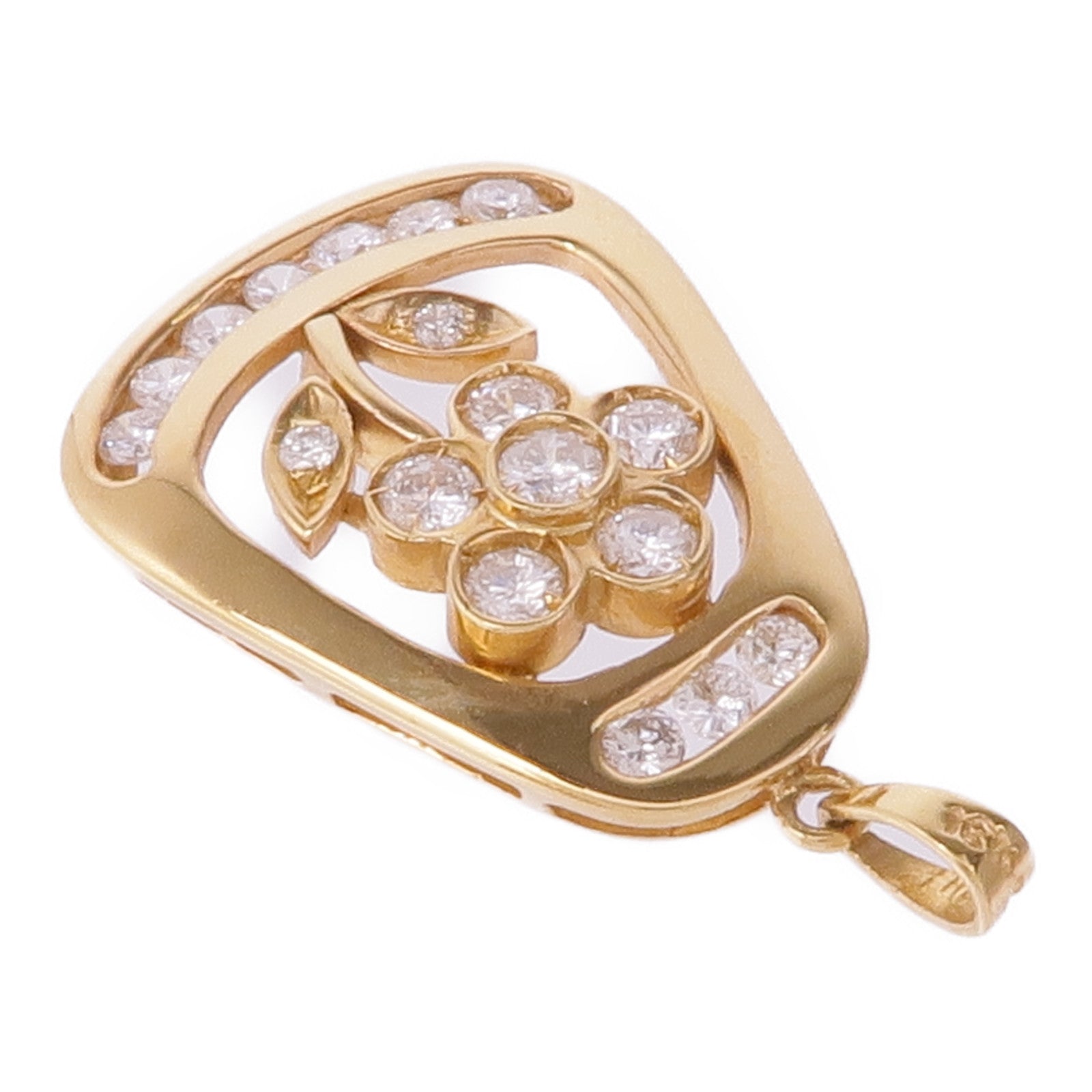 JEWELRY 18K黃金Diamond Pendant Top鑽石吊墜