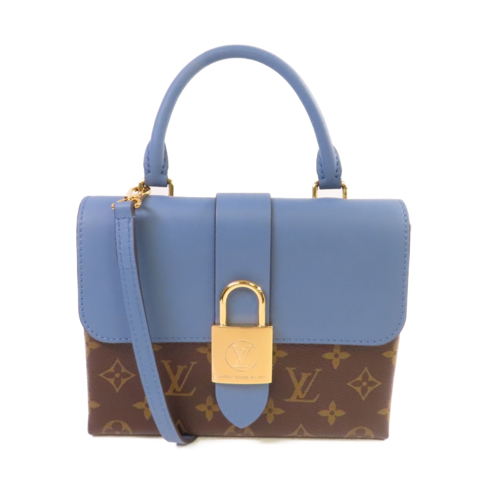LOUIS VUITTON Monogram Locky BB 2Way Shoulder Bag金扣手挽肩背兩用袋啡色/藍色