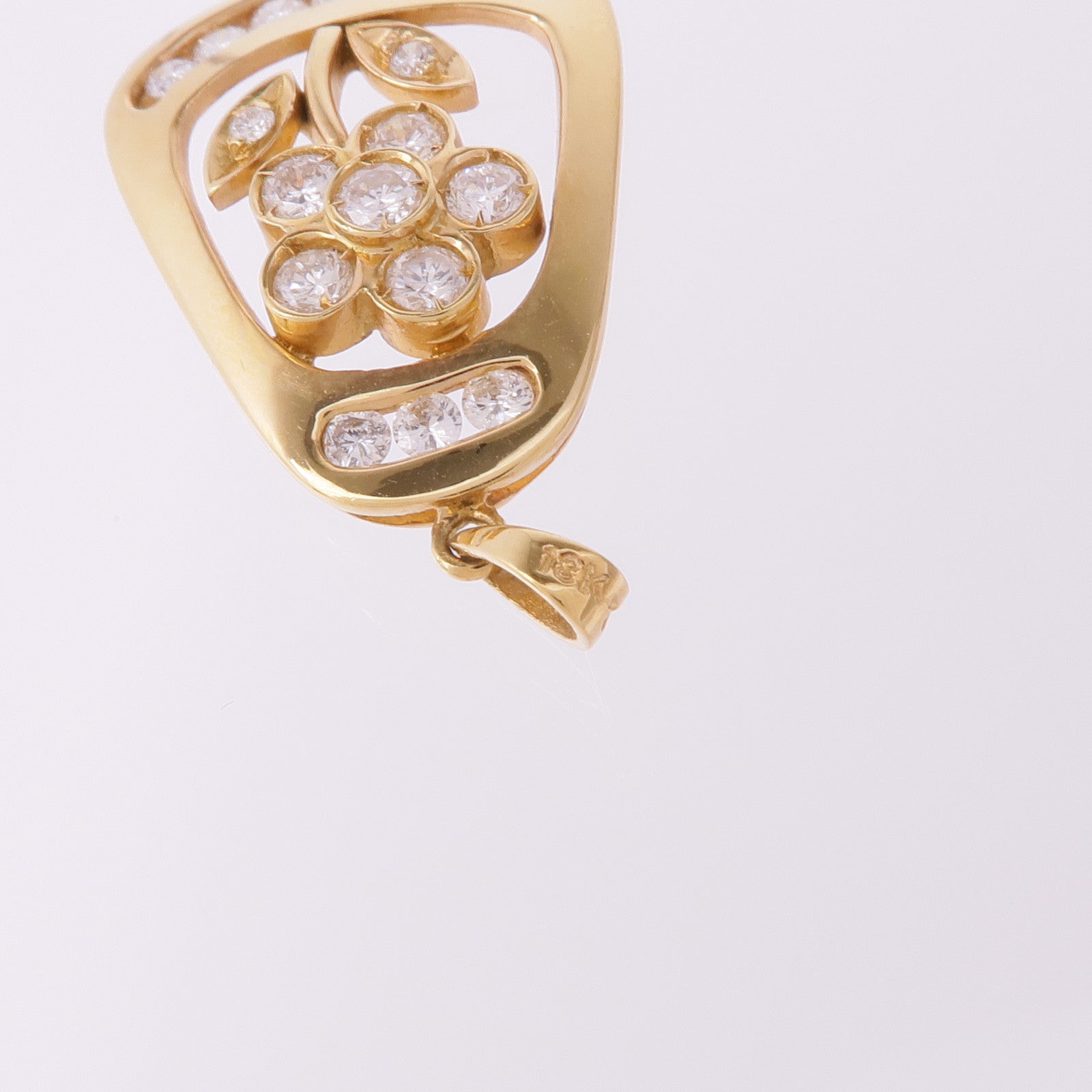 JEWELRY 18K黃金Diamond Pendant Top鑽石吊墜