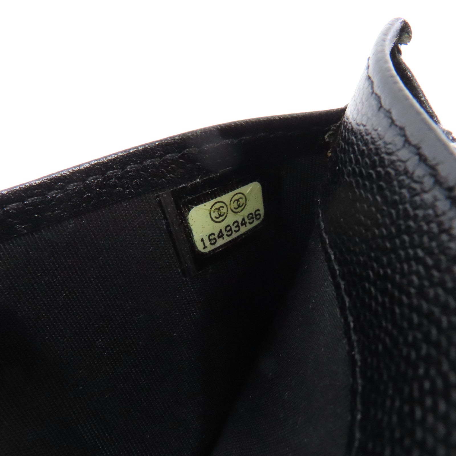CHANEL 牛皮皮革Long Wallet銀扣長錢包黑色
