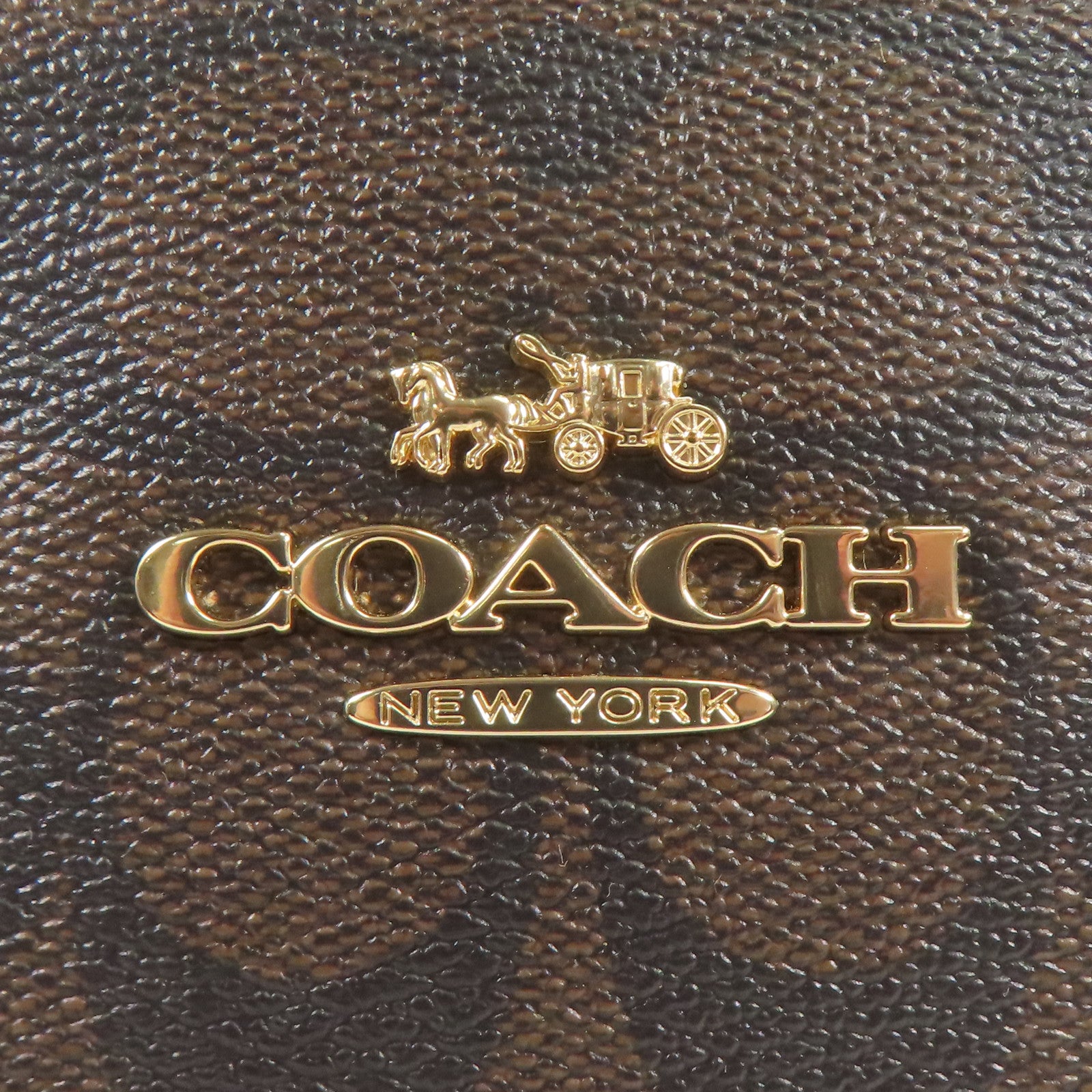 COACH 塗層帆布Shoulder Bag金扣手挽肩背兩用袋
