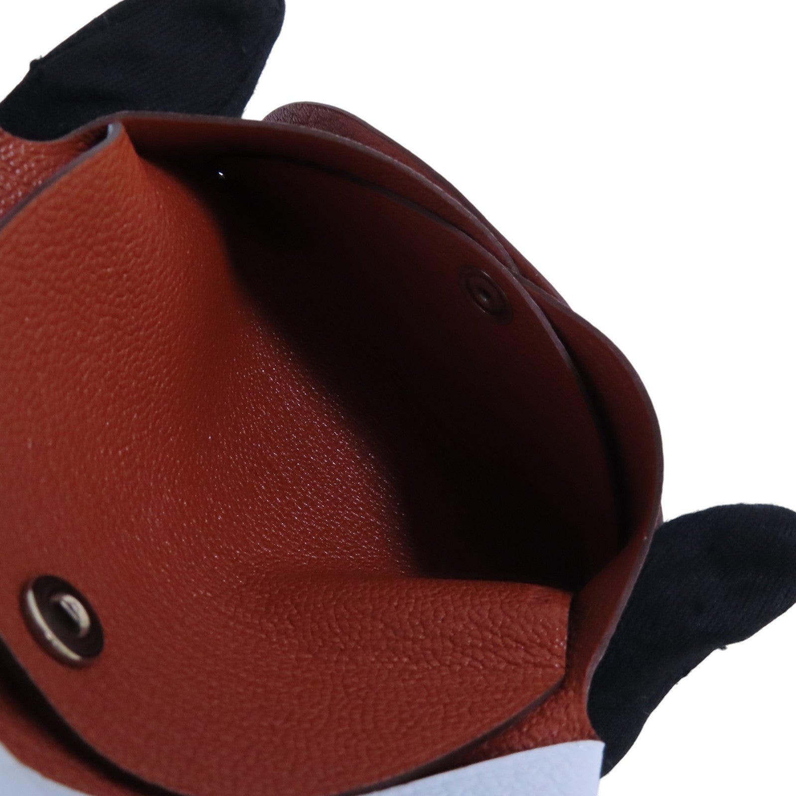 HERMES Chevr皮革Calvi Duo Card Case銀扣卡套