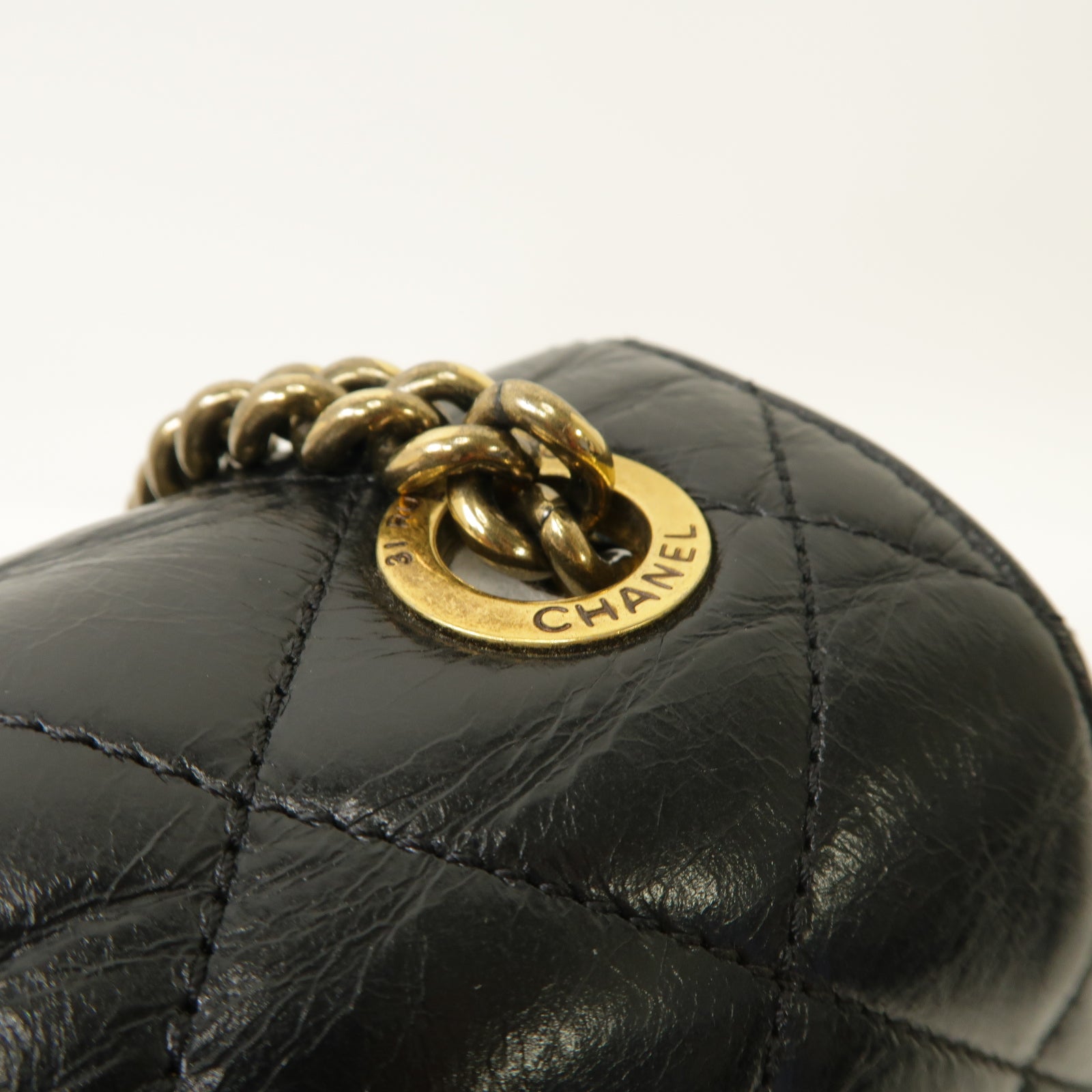 CHANEL 菱格牛皮皮革2way Shoulder Bag金扣手挽肩背兩用袋