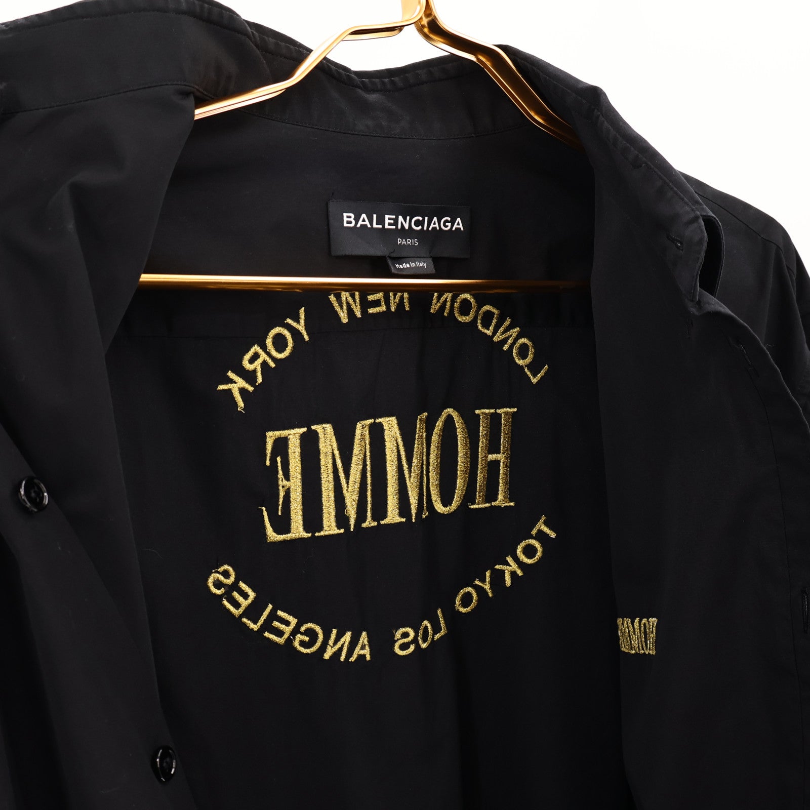 BALENCIAGA Cotton Homme Embroidered Button-Down Shirt上衣