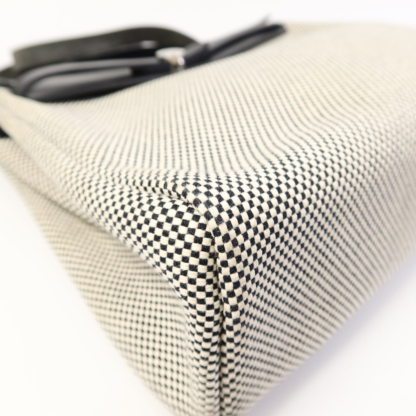 HERMES Toile H帆布Herbag PM手挽肩背兩用袋Ecru/Noir