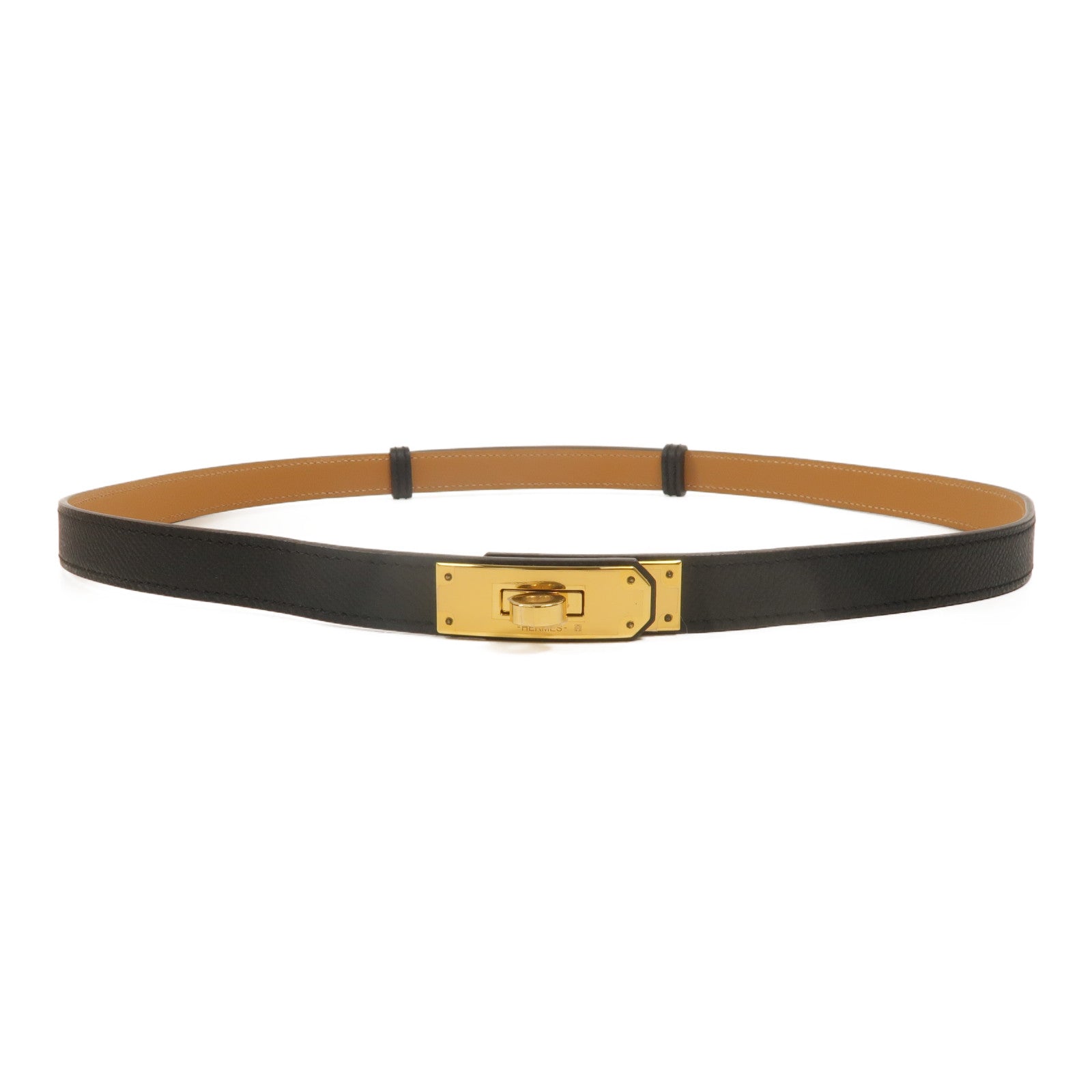 HERMES 【激減優惠】Epsom皮革Kelly Pocket 18 Belt皮帶Noir