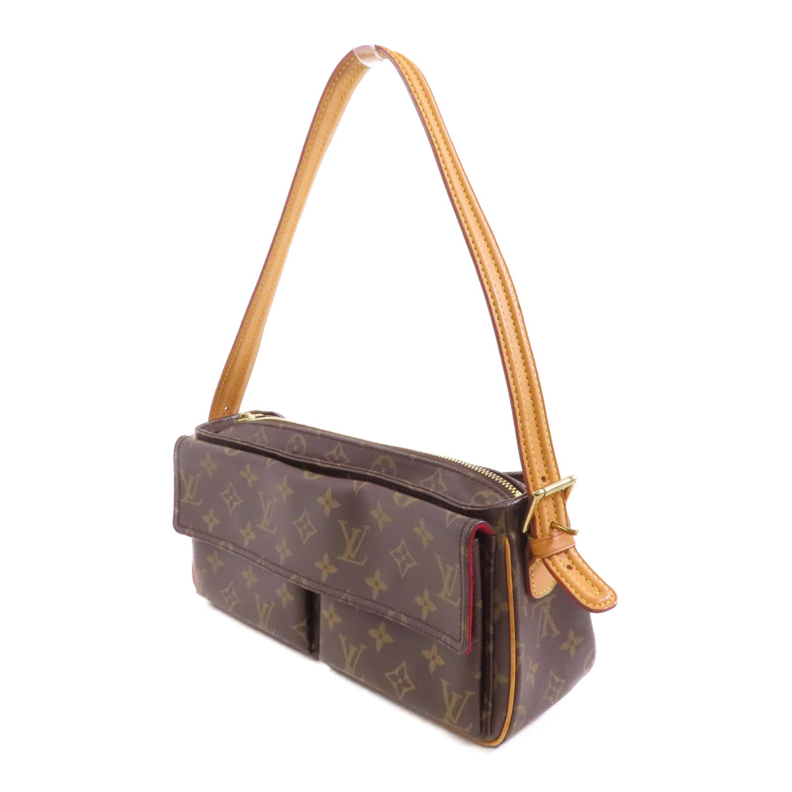 LOUIS VUITTON Monogram Viva Cite MM金扣肩背袋啡色