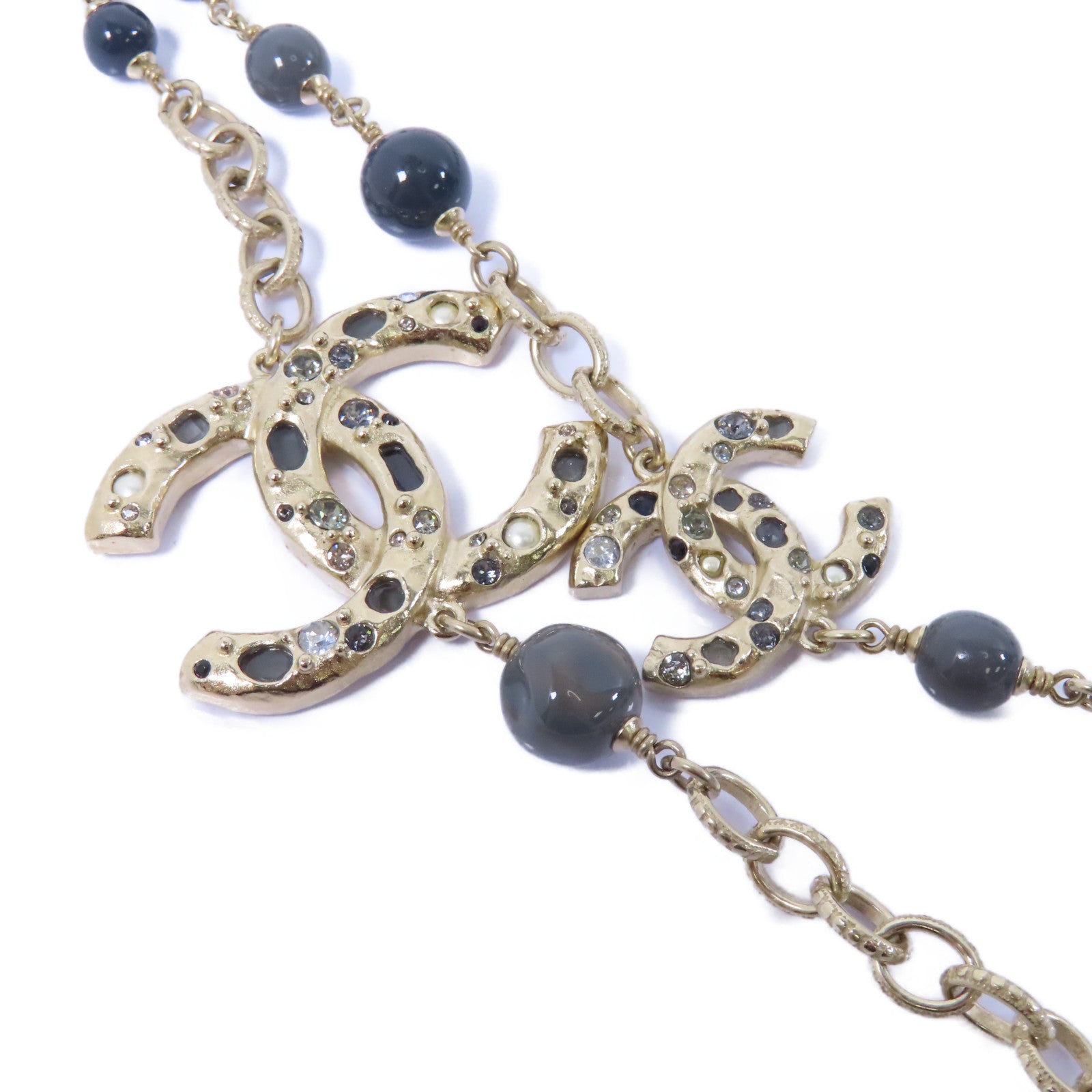 CHANEL 金屬Necklace項鍊金色/灰色