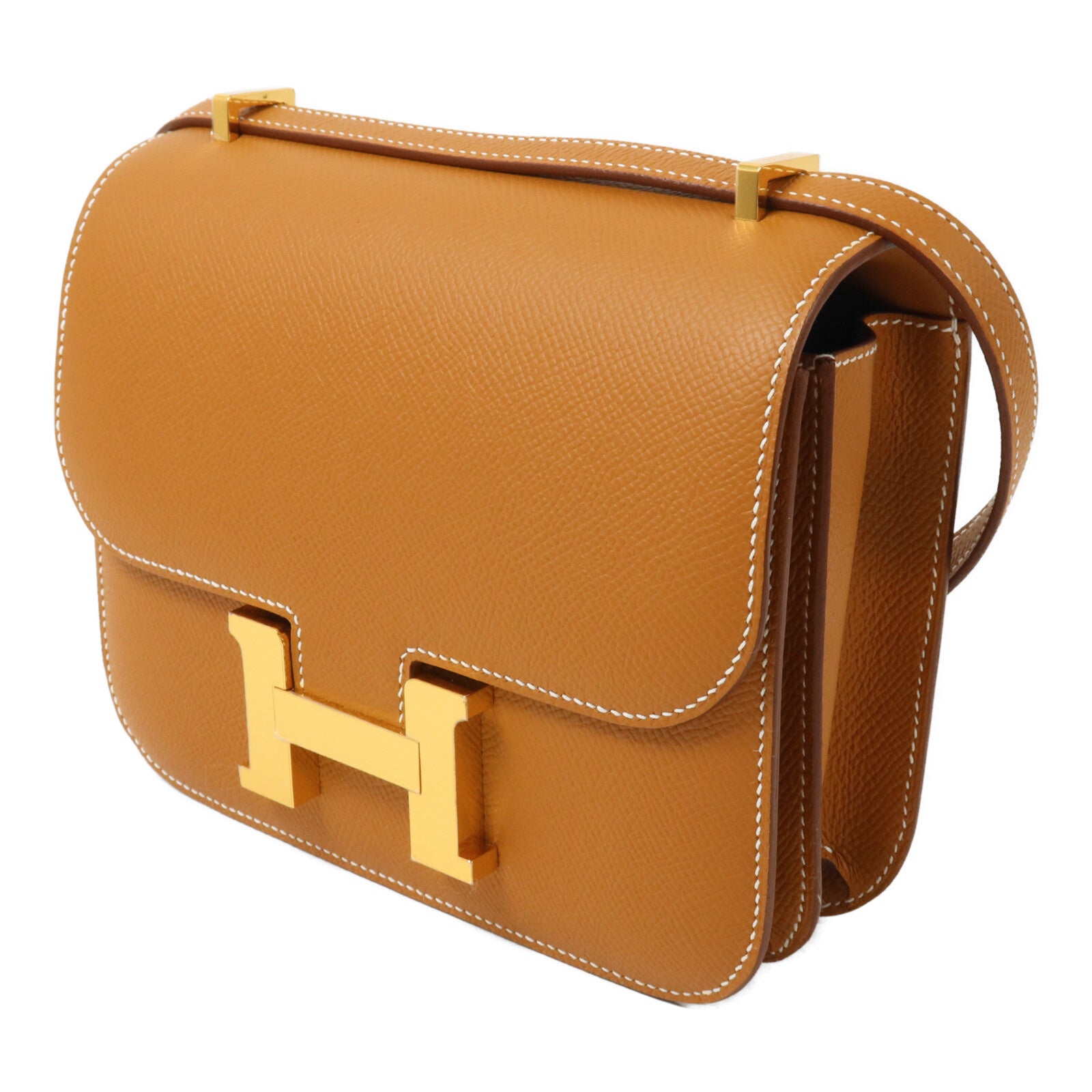HERMES Epsom皮革Constance Mini肩背袋Gold