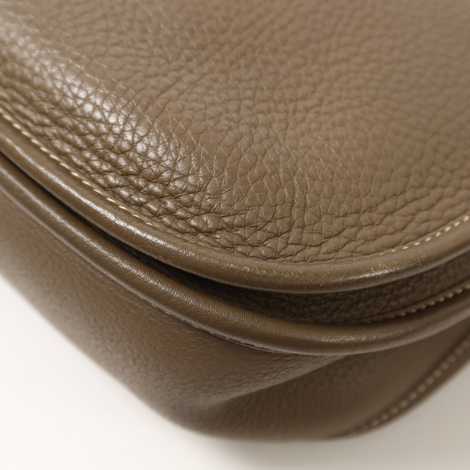 HERMES Clemence皮革Evelyne PM肩背袋Etoupe