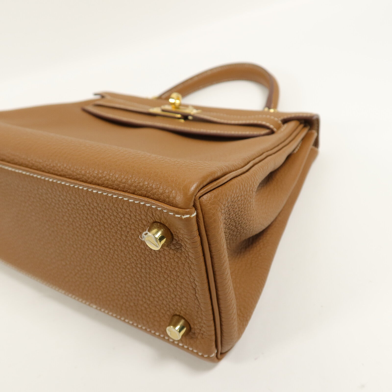 HERMES Clemence皮革Kelly 25手挽肩背兩用袋Gold
