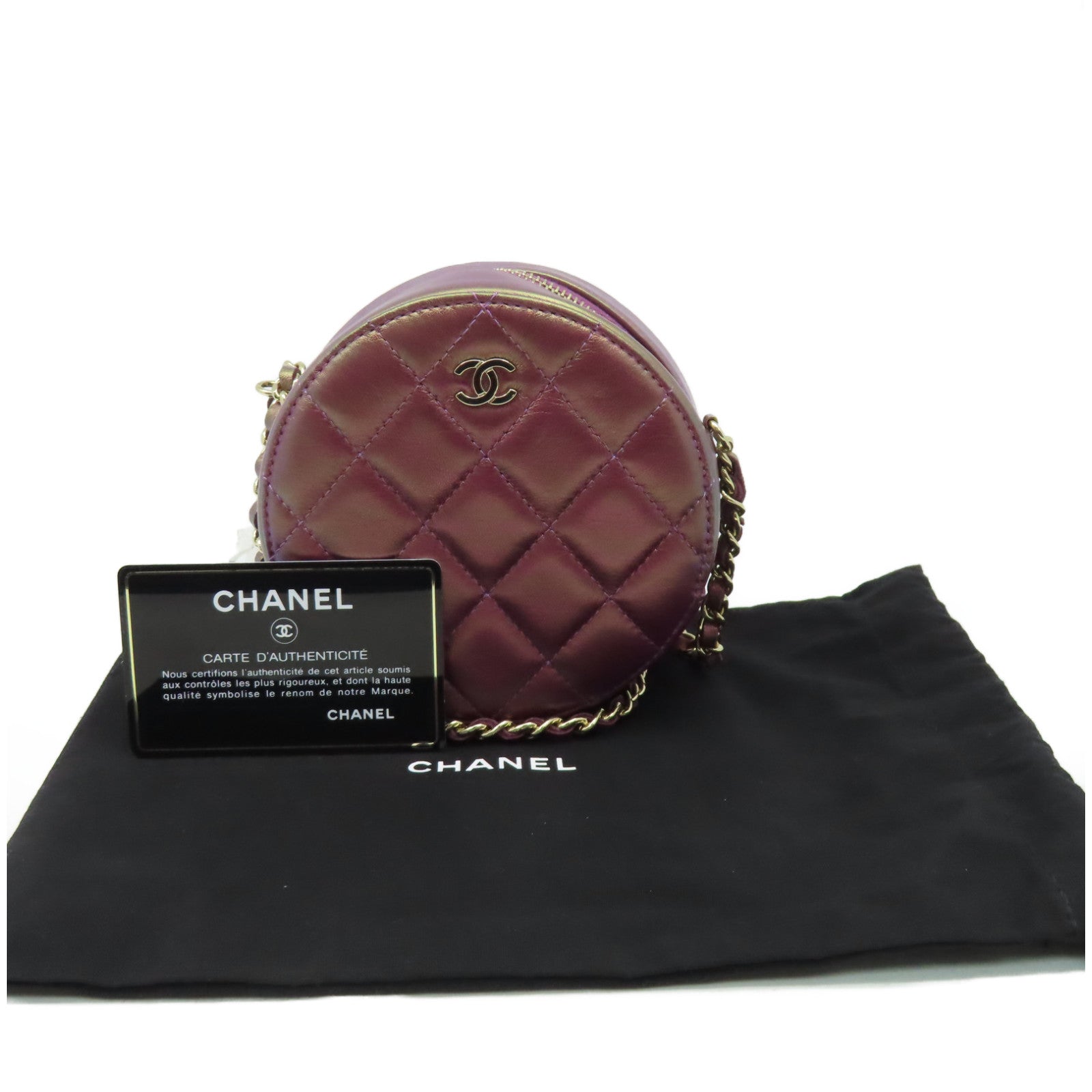 CHANEL 【激減優惠】菱格羊皮皮革Chain Shoulder Bag金扣鏈帶肩背袋紫色