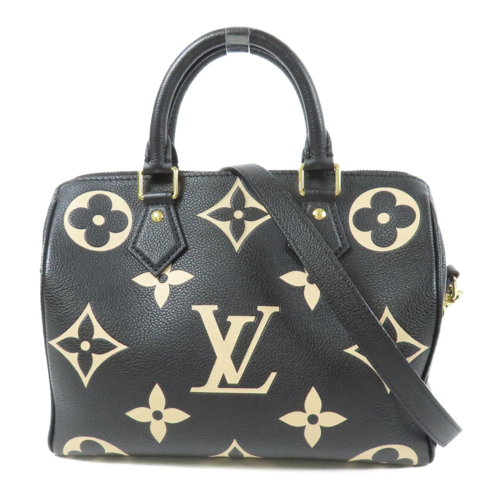 LOUIS VUITTON Monogram Empreinte Speedy Bandouliere 25金扣手挽肩背兩用袋
