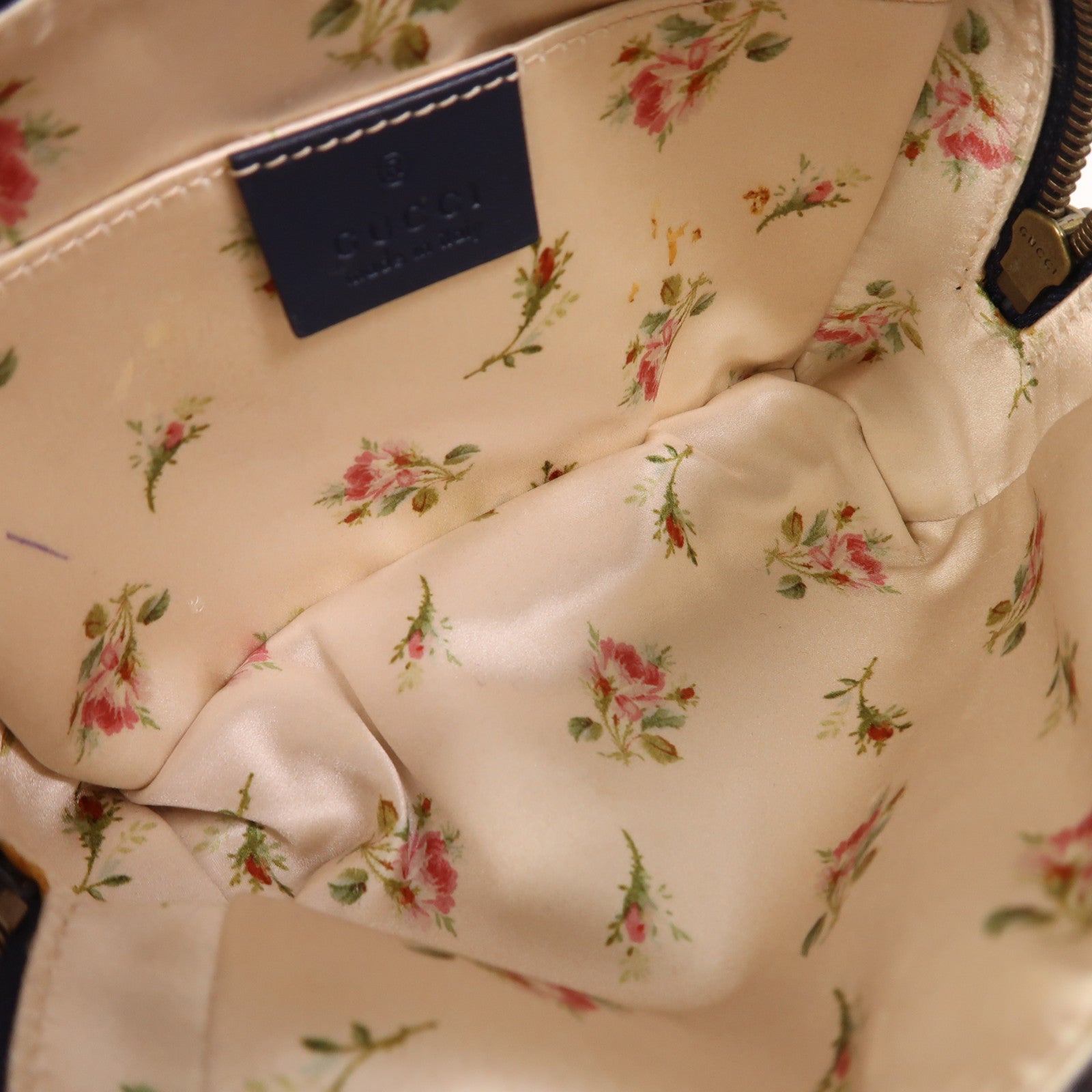 GUCCI 牛仔布Pouch金扣手拿包