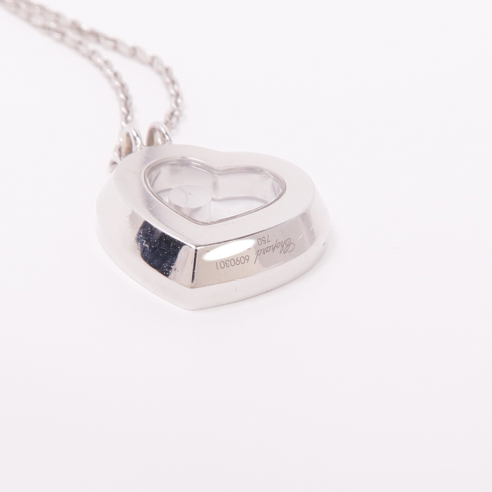 Chopard 18K白金Happy Diamond Necklace鑽石項鍊