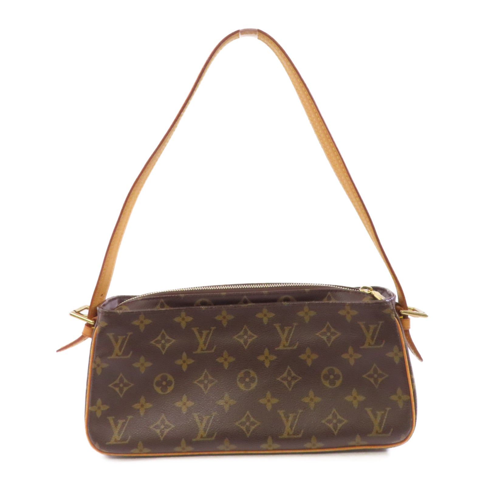 LOUIS VUITTON Monogram Viva Cite MM金扣肩背袋啡色
