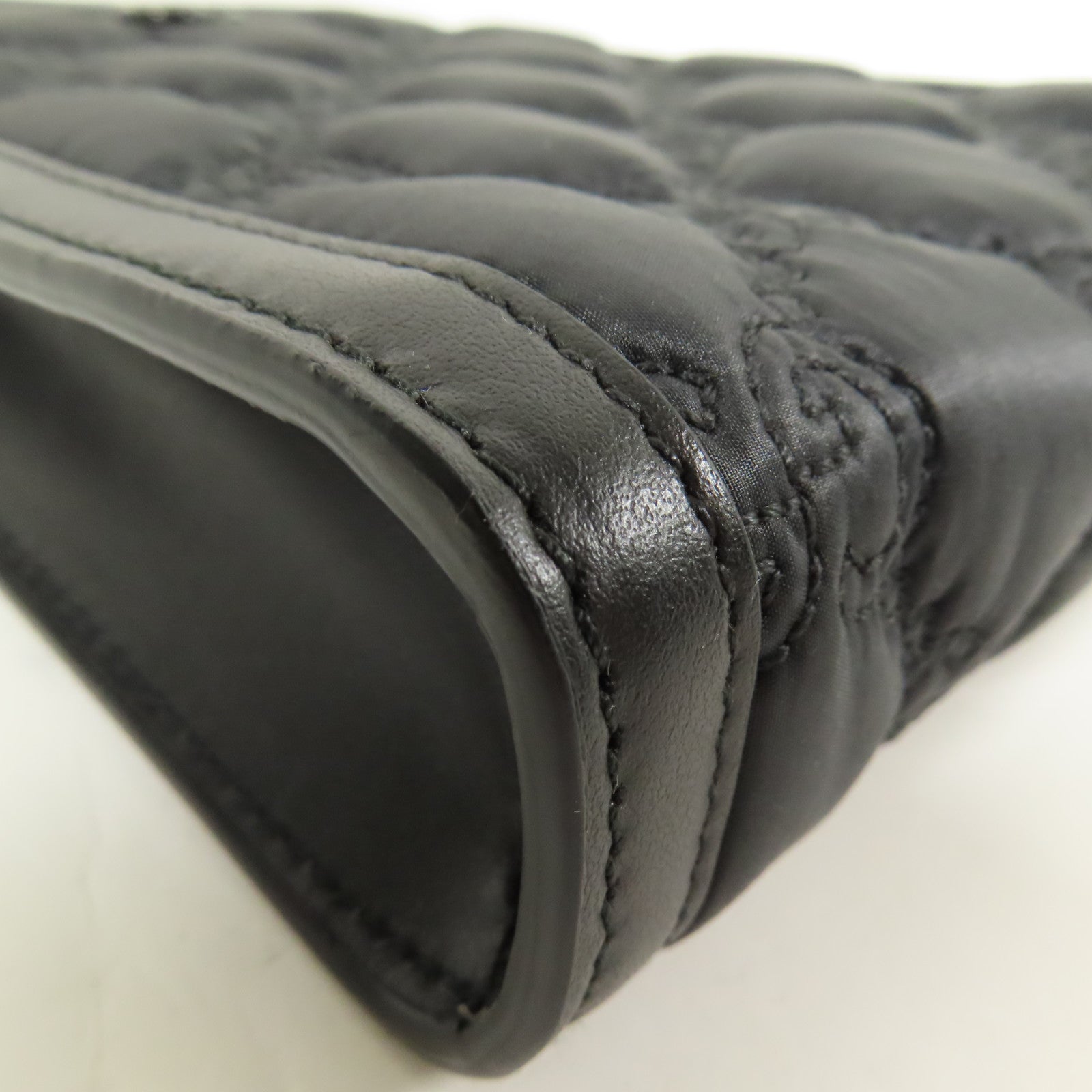 GUCCI SHW GG Matelasse Top Handle Bag 2 Way Shoulder 723776 Leather Black