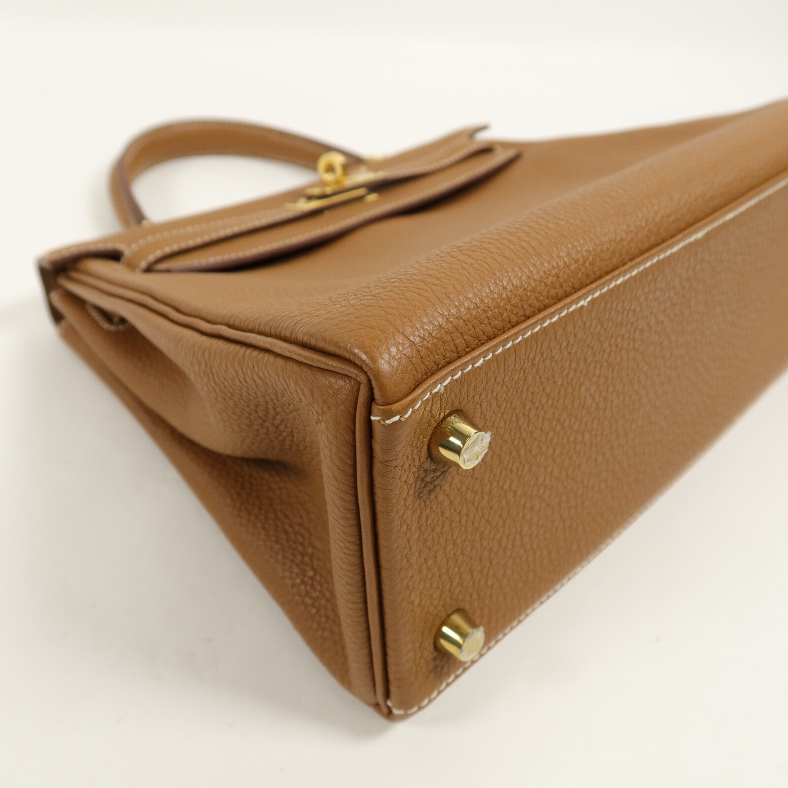 HERMES Clemence皮革Kelly 25手挽肩背兩用袋Gold