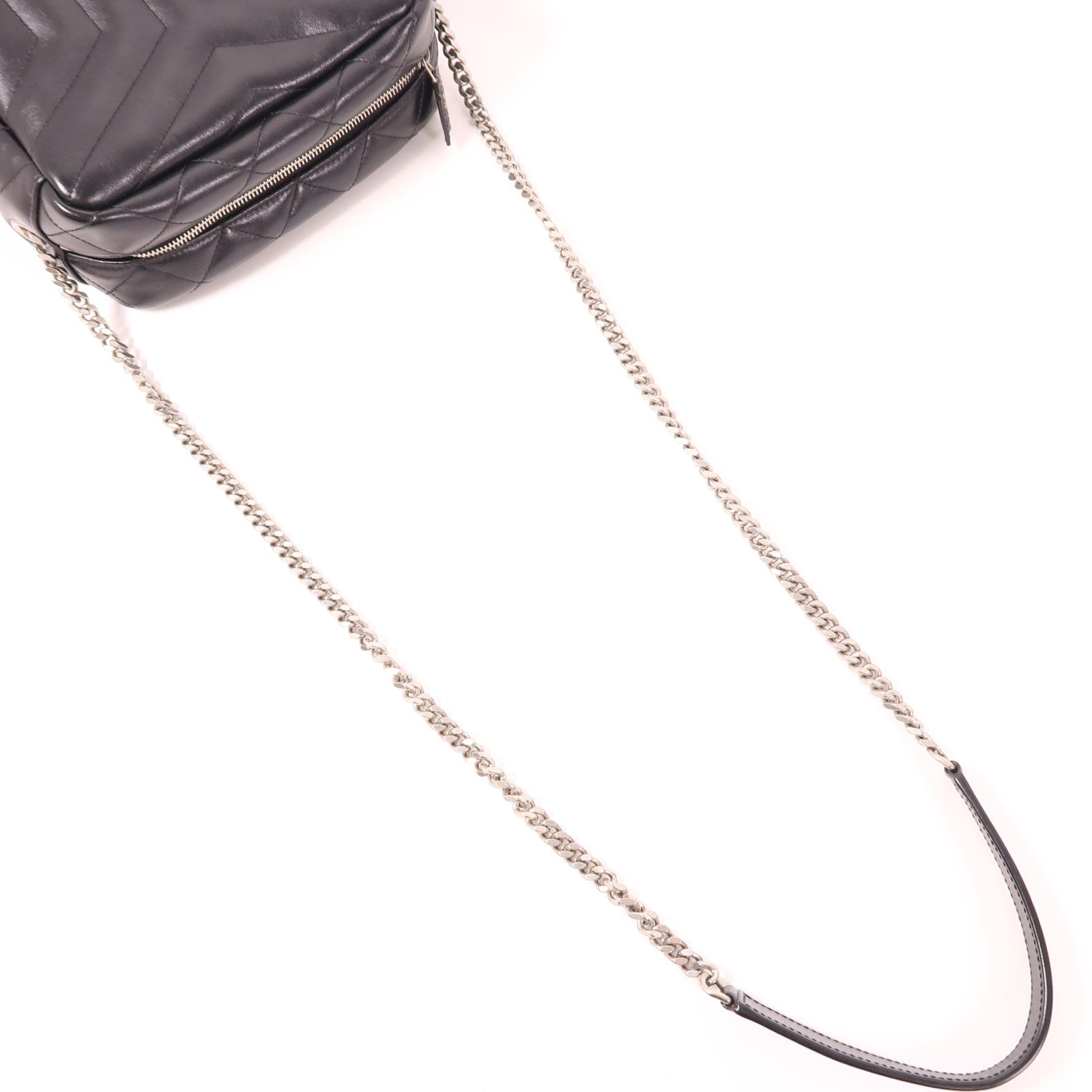 SAINT LAURENT 牛皮皮革Loulou Bag銀扣鏈帶肩背袋