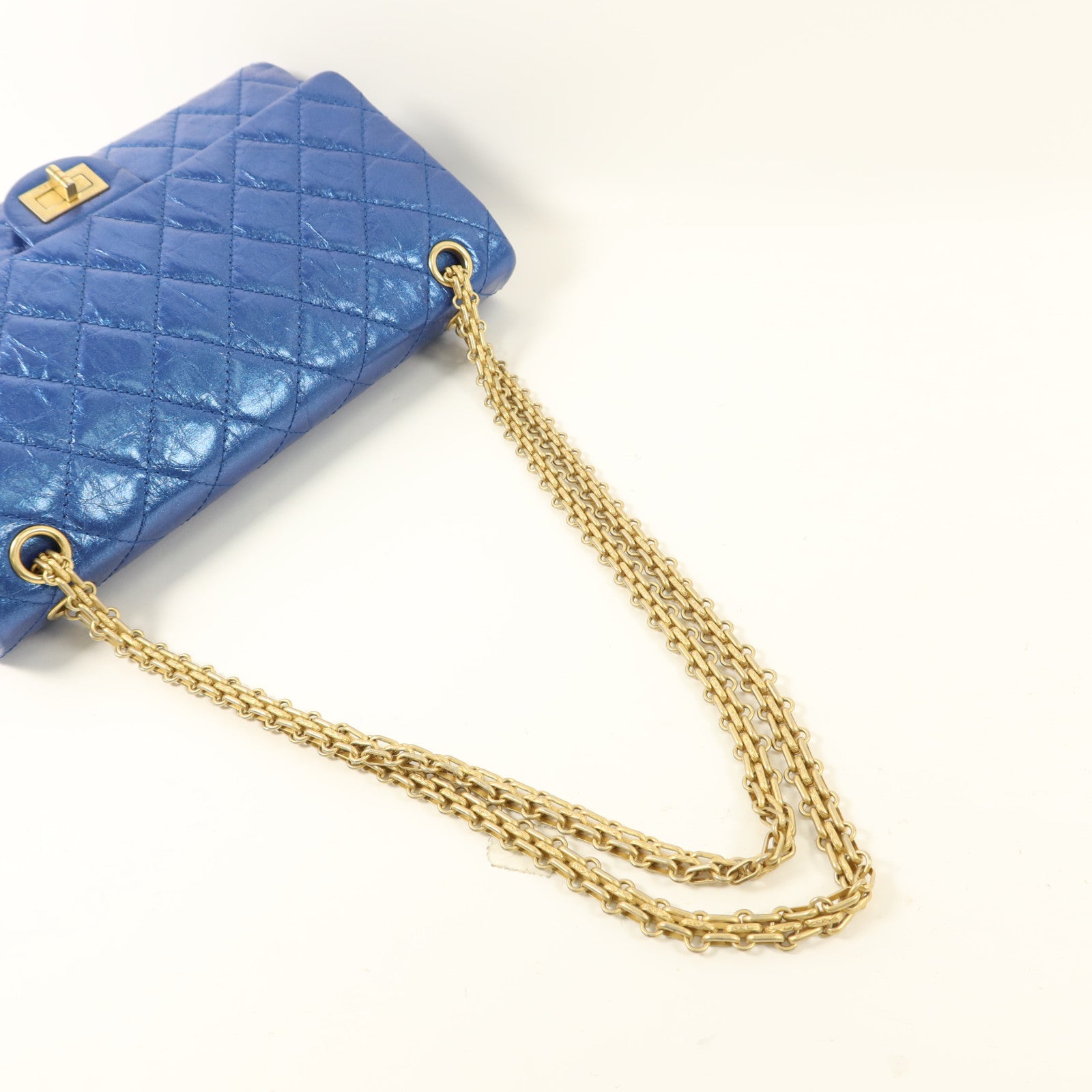 CHANEL 牛皮皮革2.55 Large Reissue金扣鏈帶肩背袋