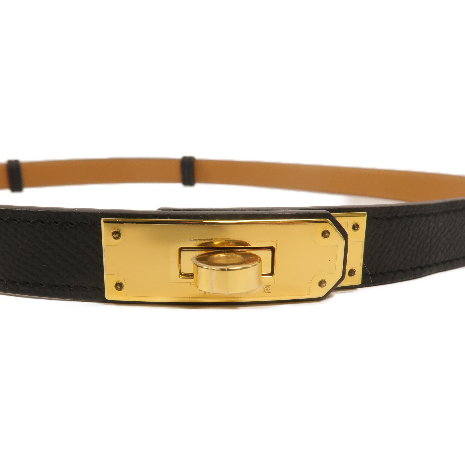 HERMES 【激減優惠】Epsom皮革Kelly Pocket 18 Belt皮帶Noir
