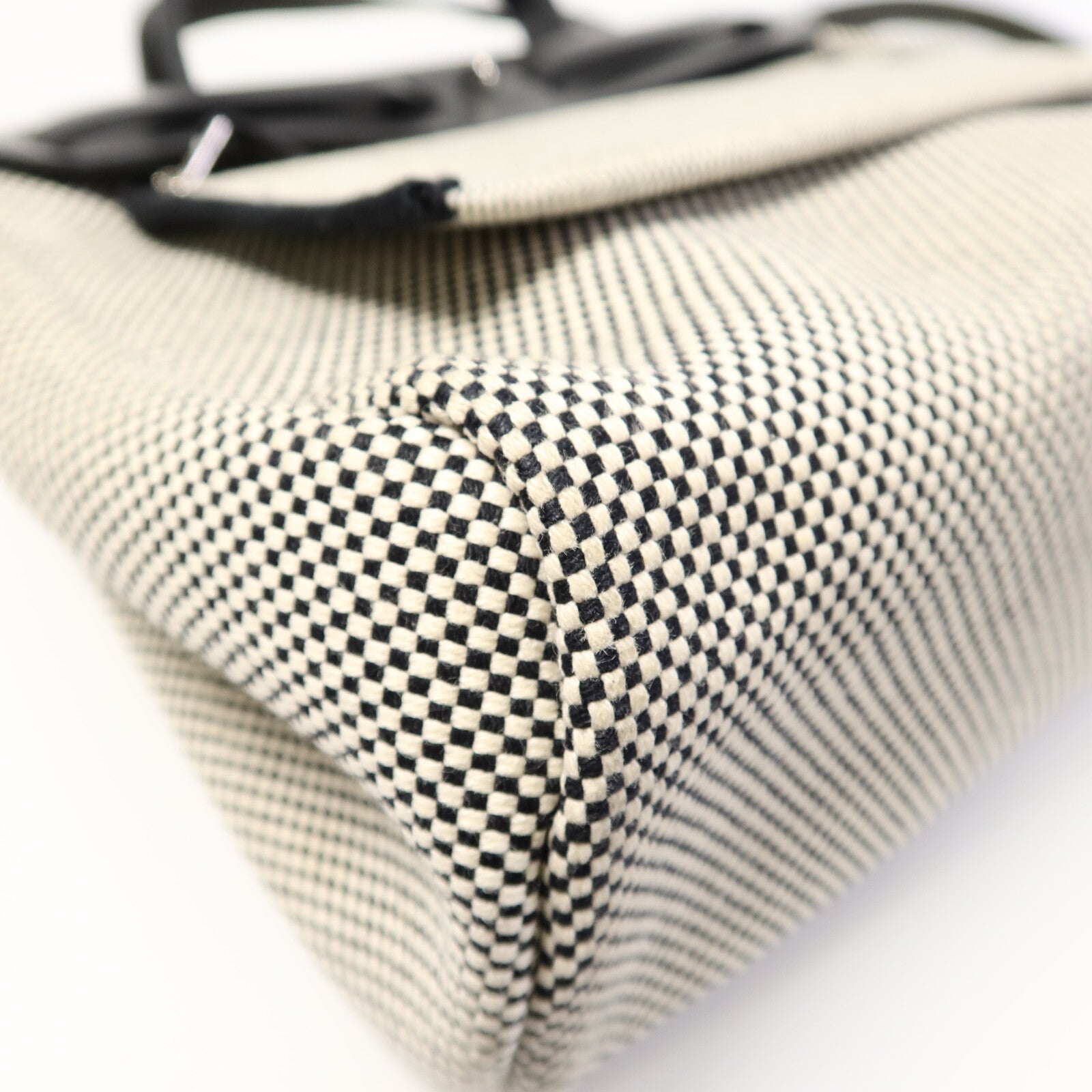 HERMES Toile H帆布Herbag PM手挽肩背兩用袋Ecru/Noir