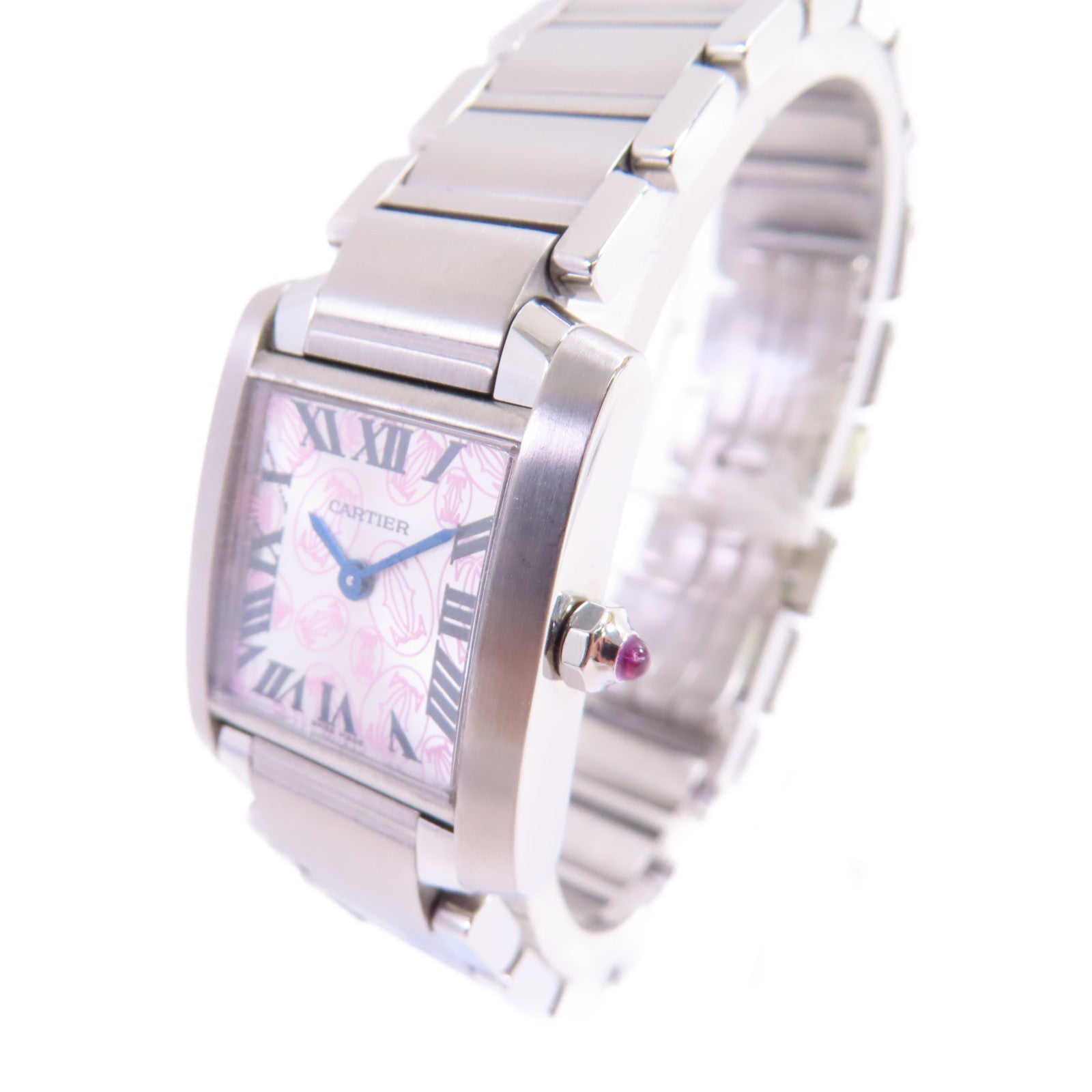 CARTIER Tank Francaise Happy Birthday SM Watch不鏽鋼石英機芯手錶粉紅色