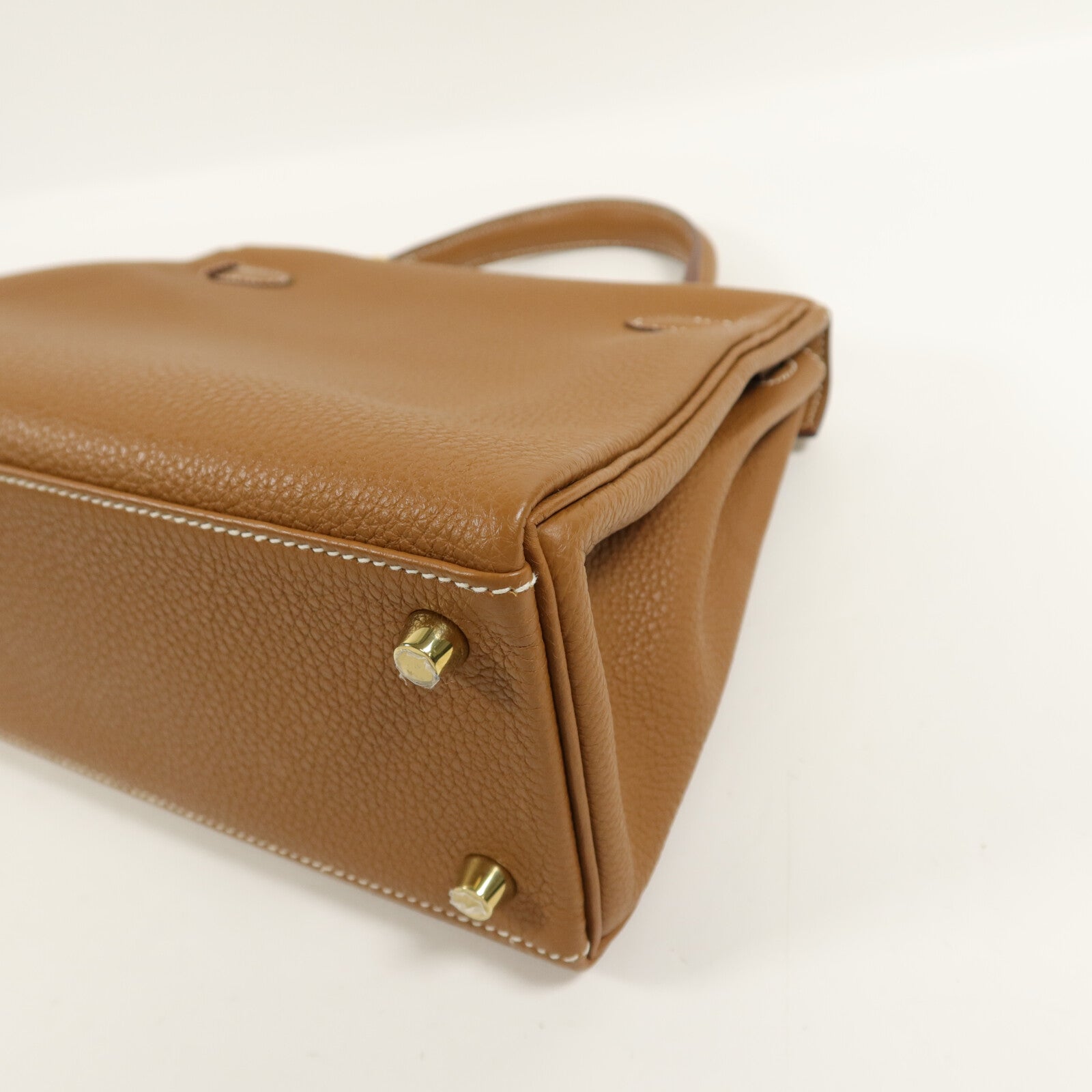 HERMES Clemence皮革Kelly 25手挽肩背兩用袋Gold